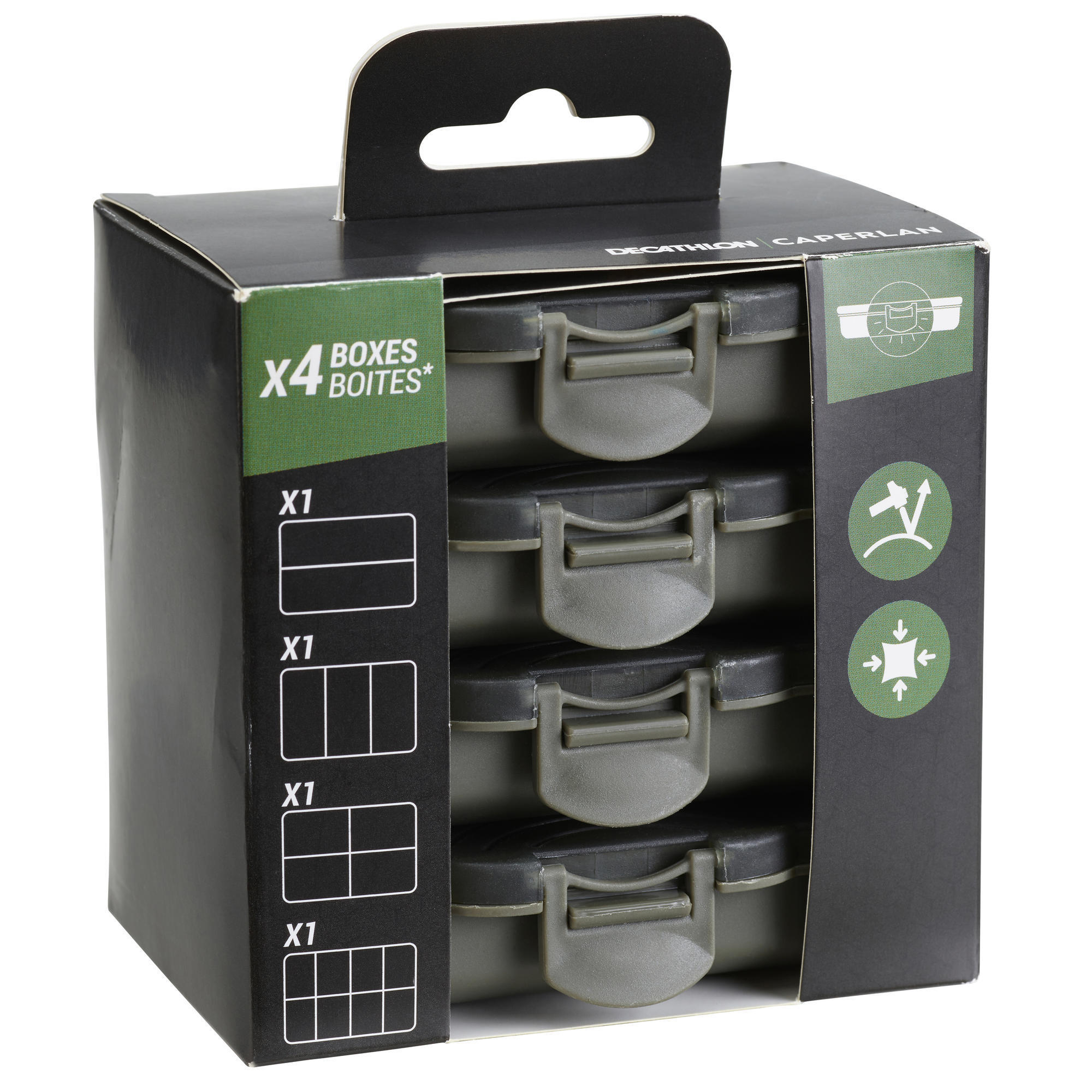 4 pudełka na akcesoria wędkarskie