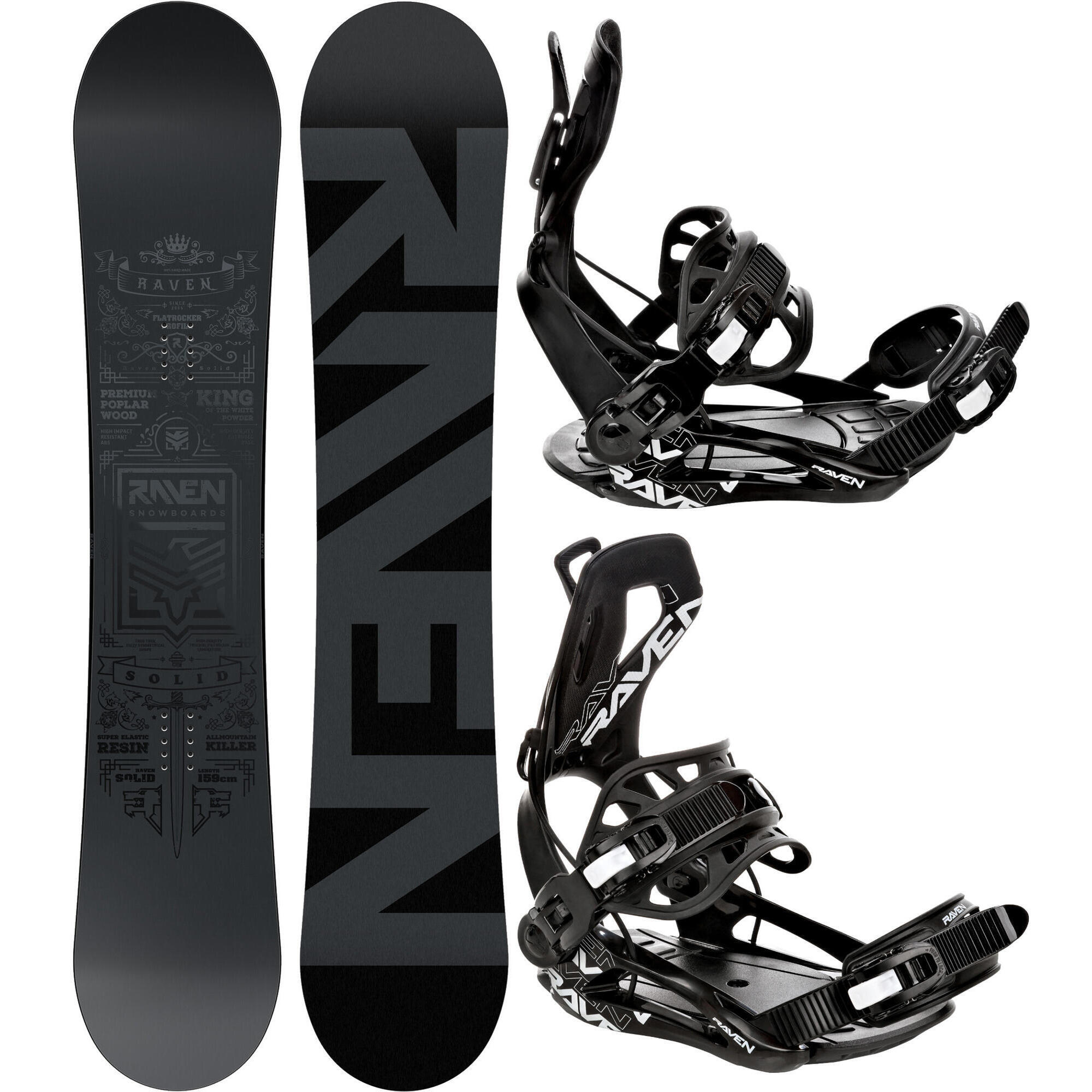 Zestaw Deska snowboardowa Raven Solid Steel + wiązania Raven FTM450