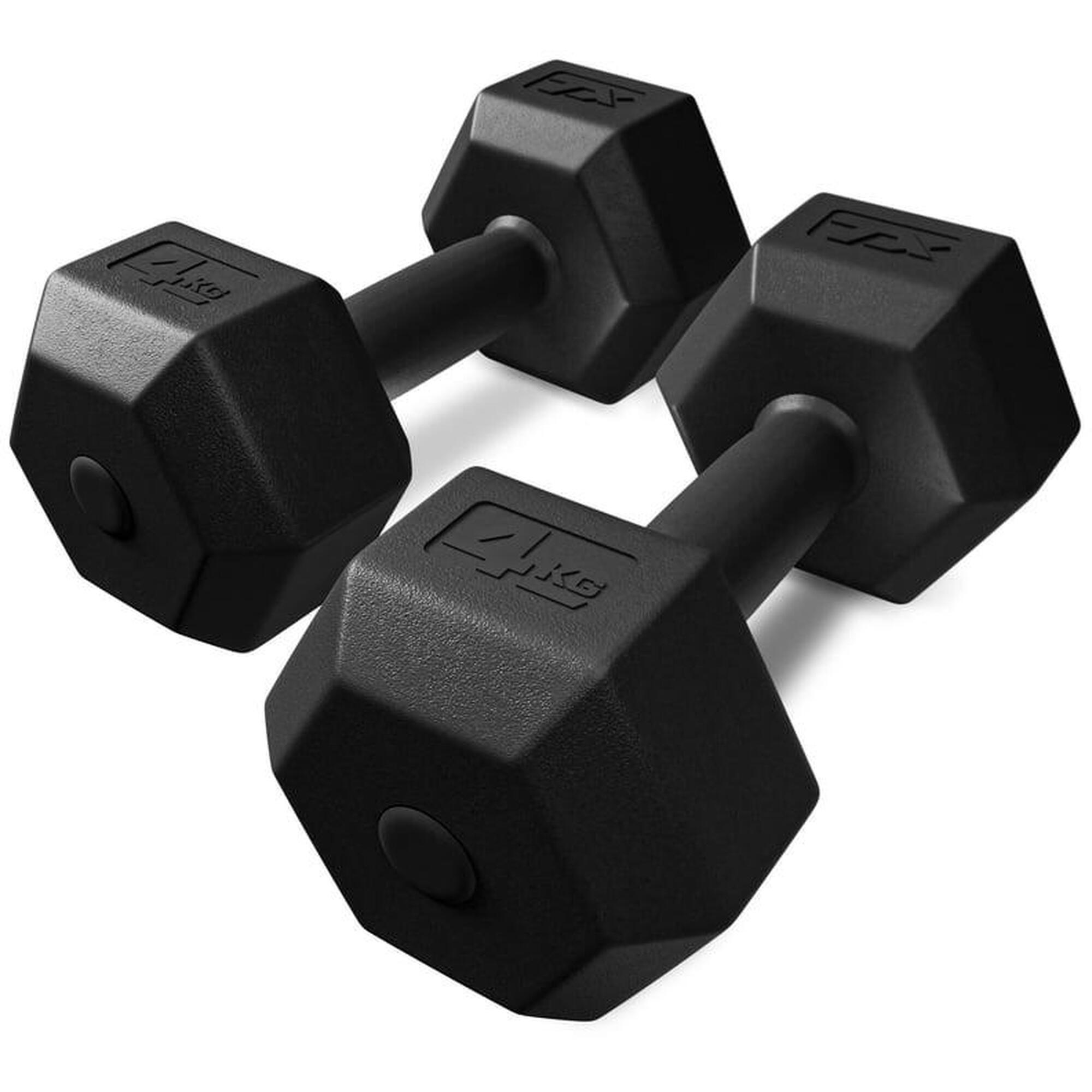 Zestaw hantli bitumicznych do ćwiczeń siłowych Trex Sport 2×4kg