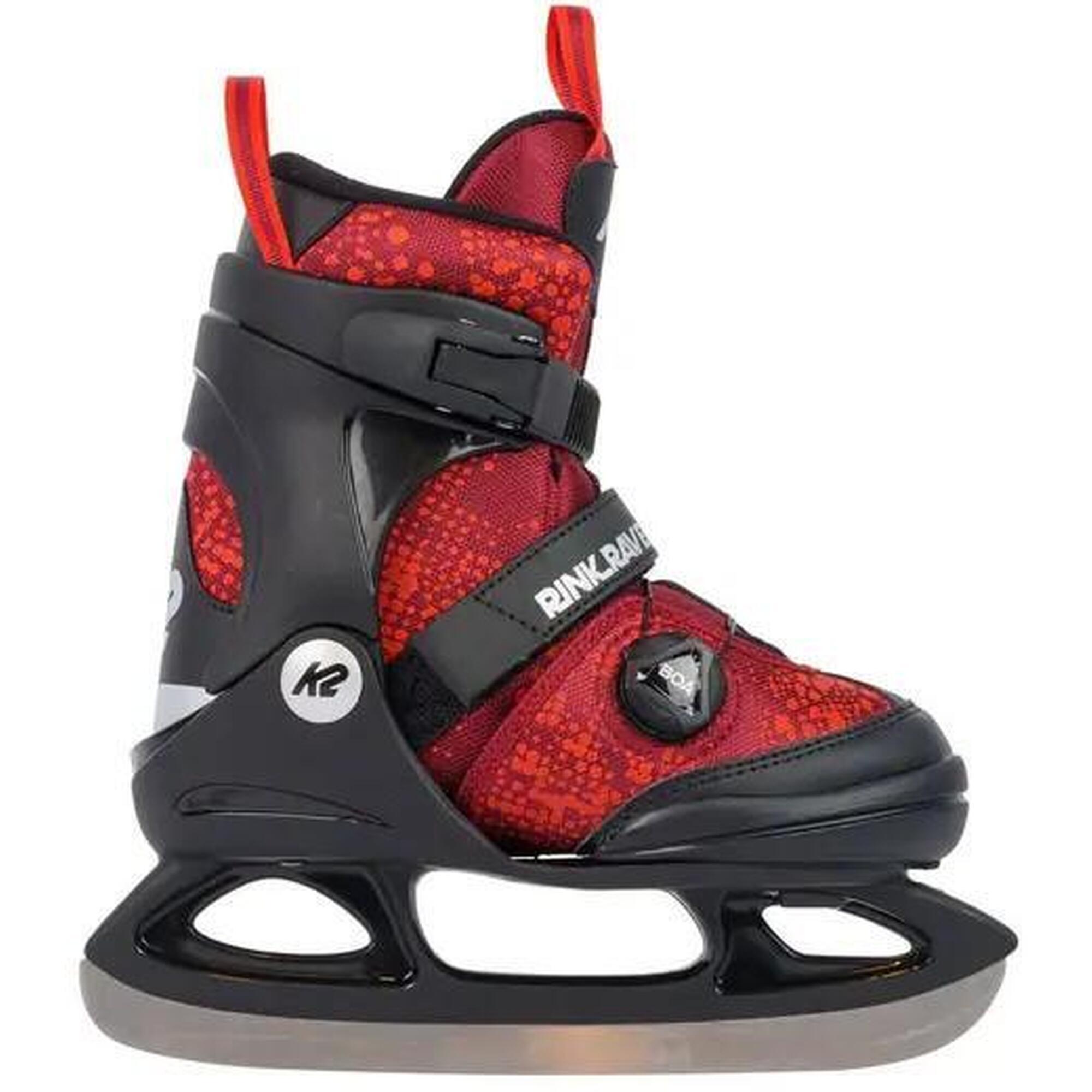 Łyżwy Dzieci K2 Rink Raven Boa Regulowane Łyżwy dla Dzieci - Czerwony - 29-34