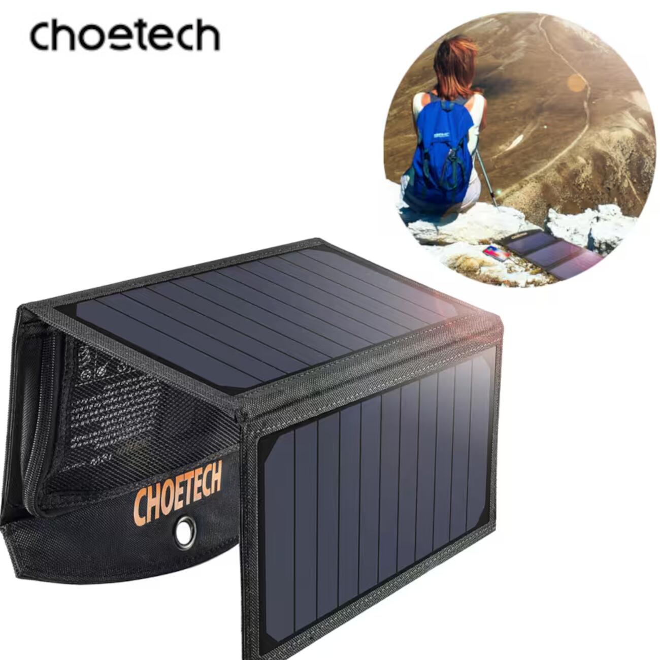 Panel solarny turystyczny kempingowy Choetech ladowarka słoneczna