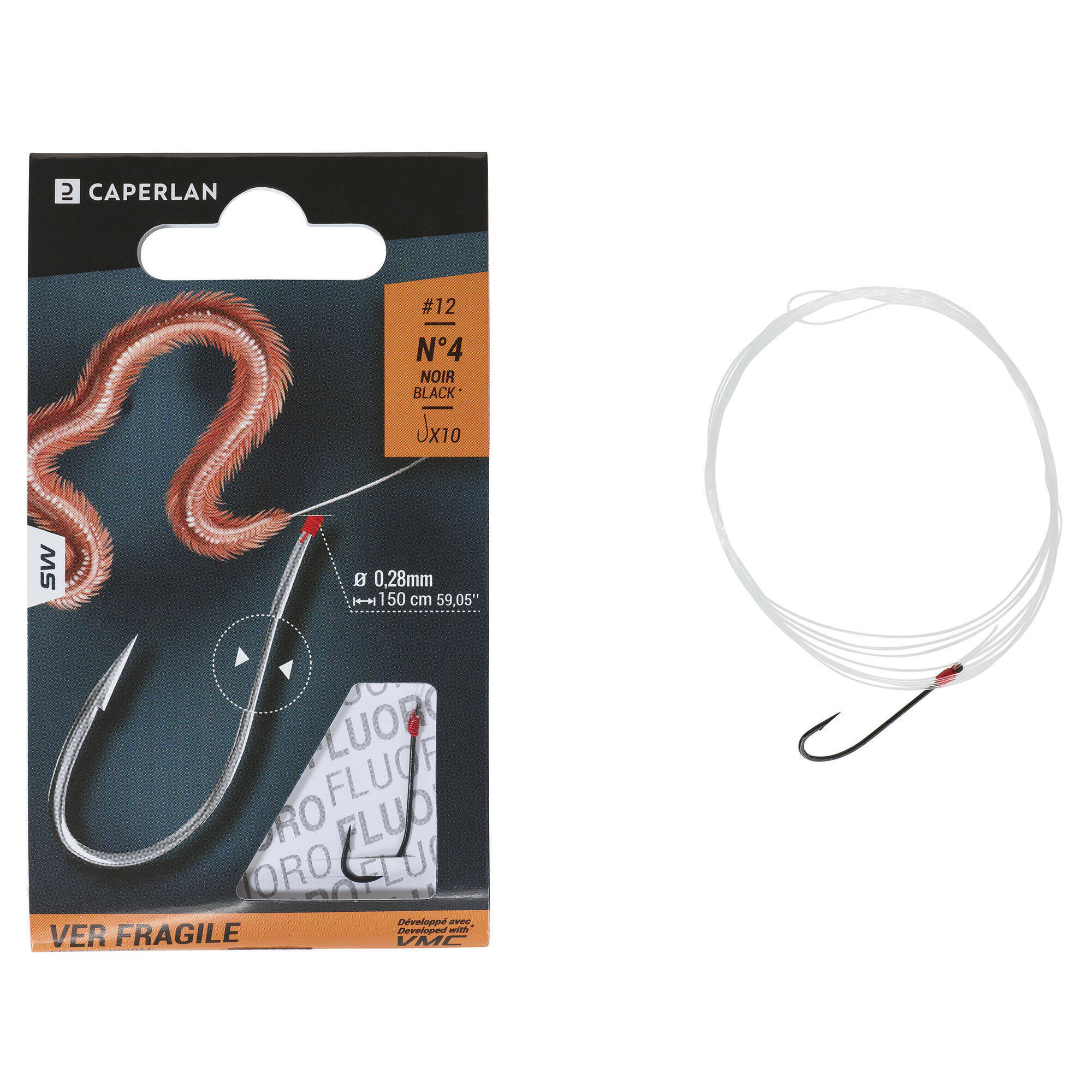 Haczyki morskie z przyponem na robaka