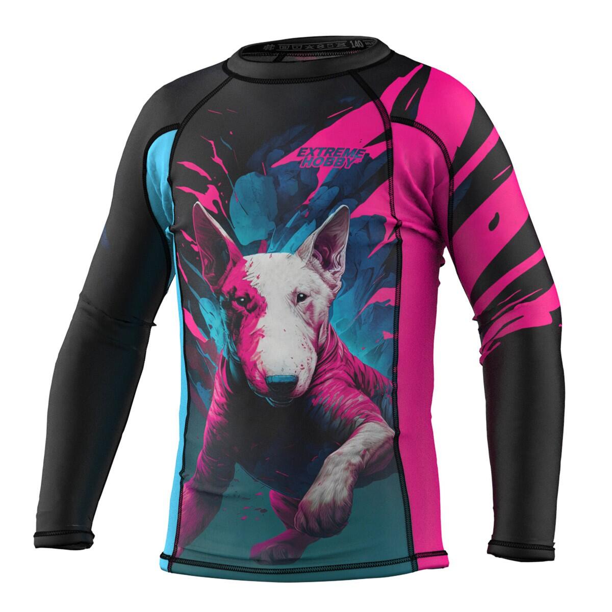 Koszulka Rashguard dla dzieci długi rękaw MMA EXTREME HOBBY VIVID BULLTERIER