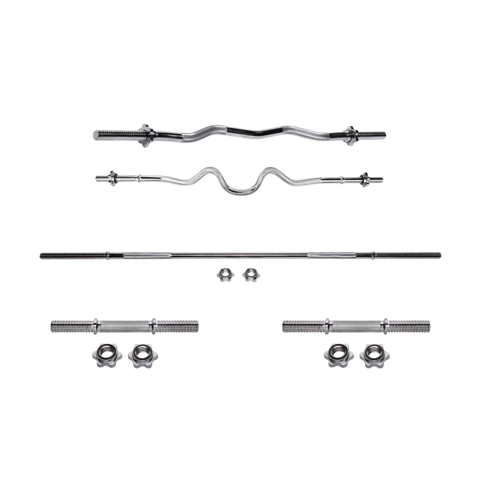 Zestaw 5 gryfów - Łamany 120 cm, mocno łamany 120 cm, prosty 200 cm, 2x krótki 3