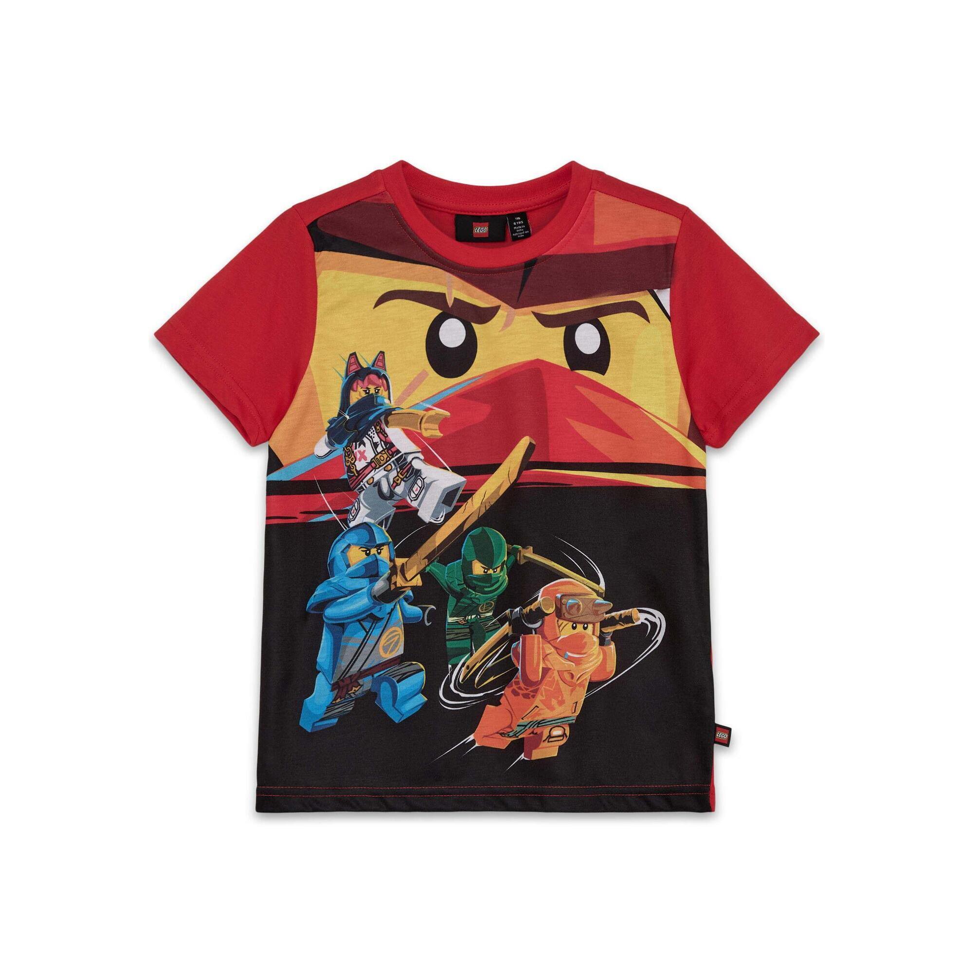 Koszulka dziecięca LEGO Ninjago Tano 627, czerwona, z bawełny organicznej.