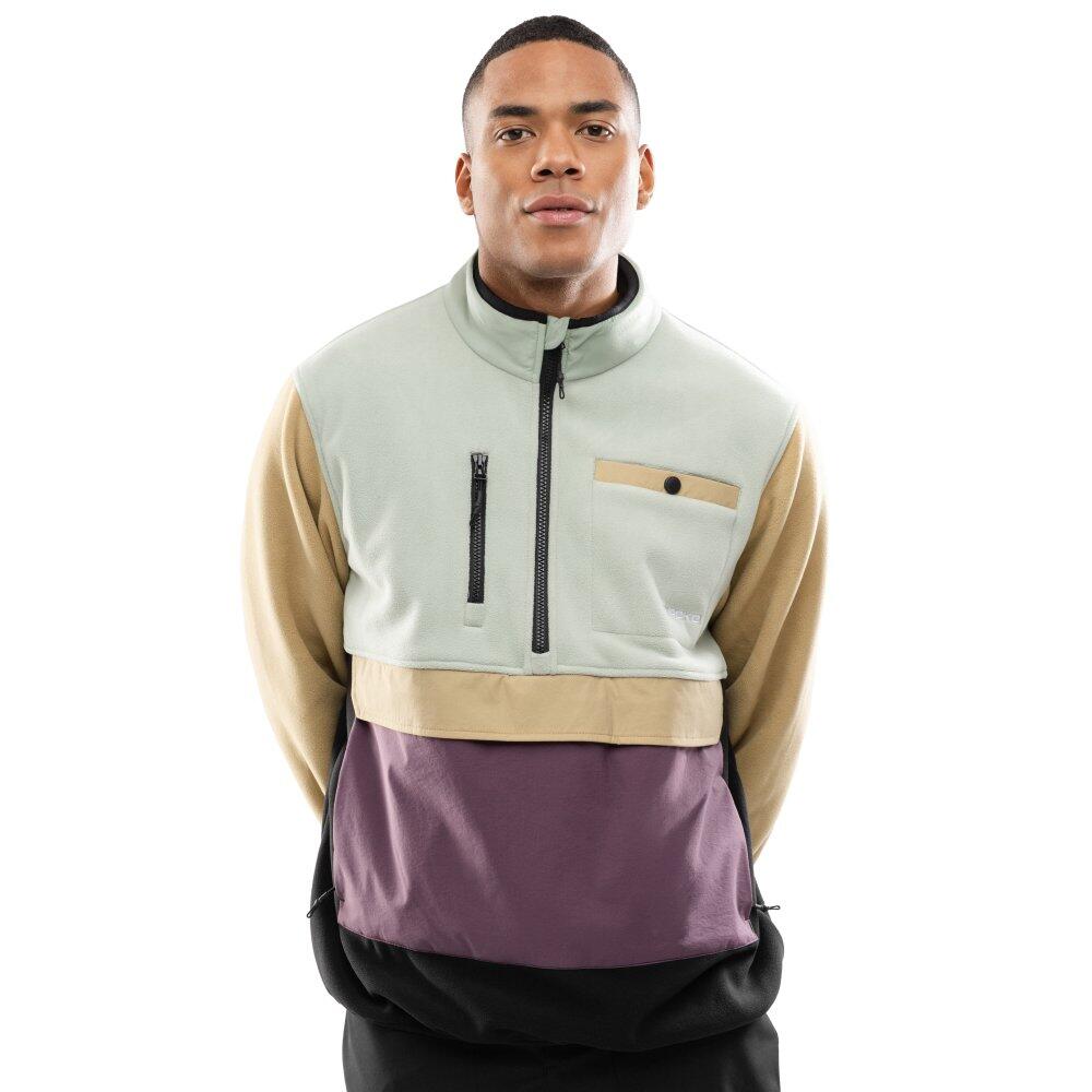 Męska bluza polarowa ze stójką Siroko Vinicunca Olive Green