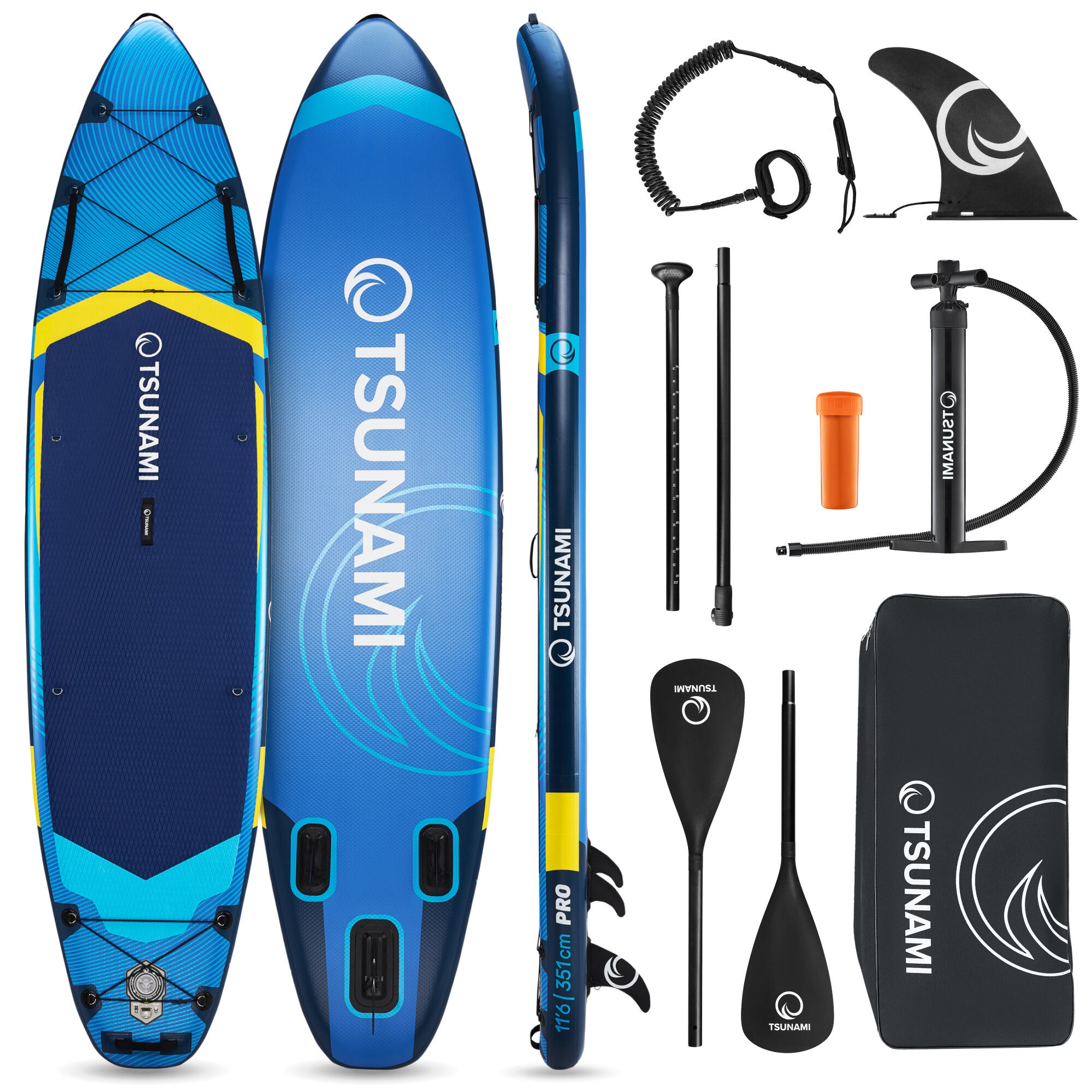 Deska SUP PRO stand up paddle pompowana do pływania all-round TSUNAMI T13 350 cm