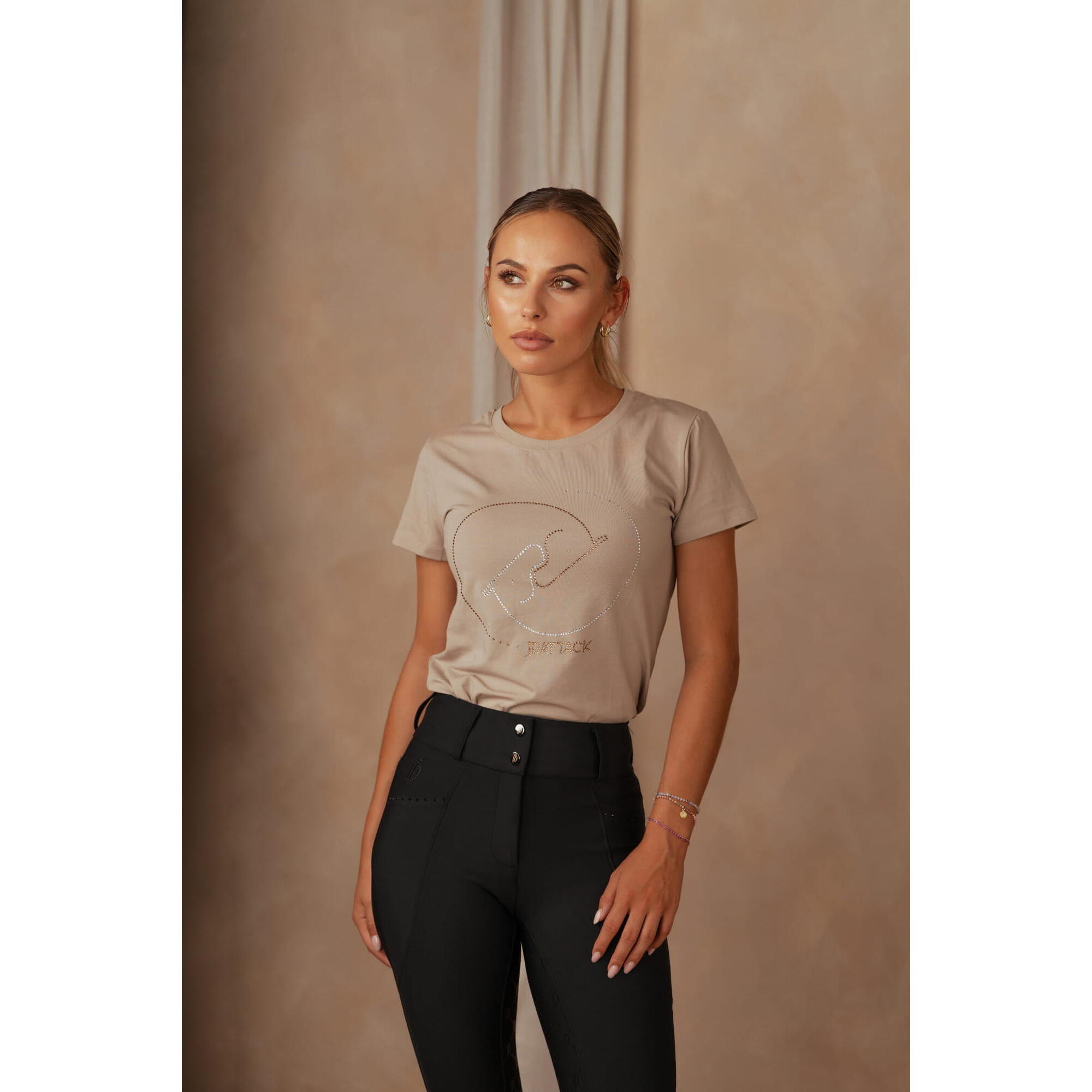 T-shirt damski z motywem koni JD ATTACK Yin Yang