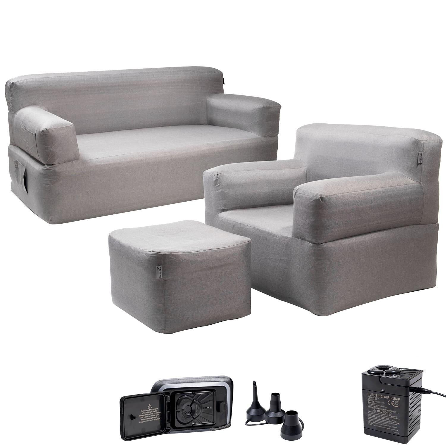 Dmuchany zestaw wypoczynkowy kempingowy Easy Air Bundle - Fotel, Sofa, Pufa