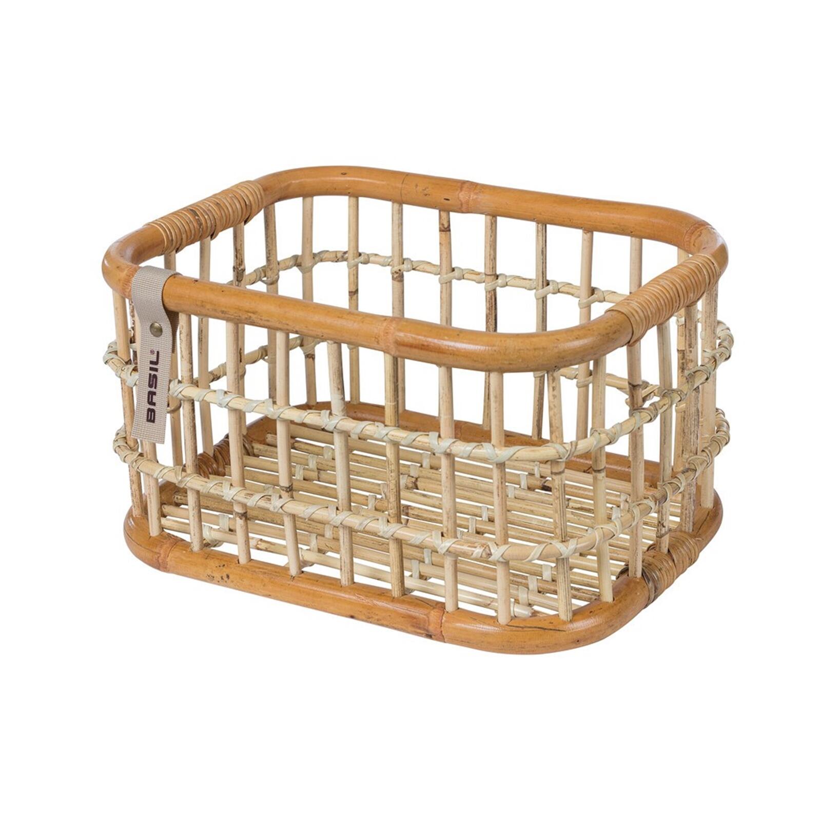 Rattanowy Kosz Rowerowy Green Life - Średni - Przód Naturalny Brąz