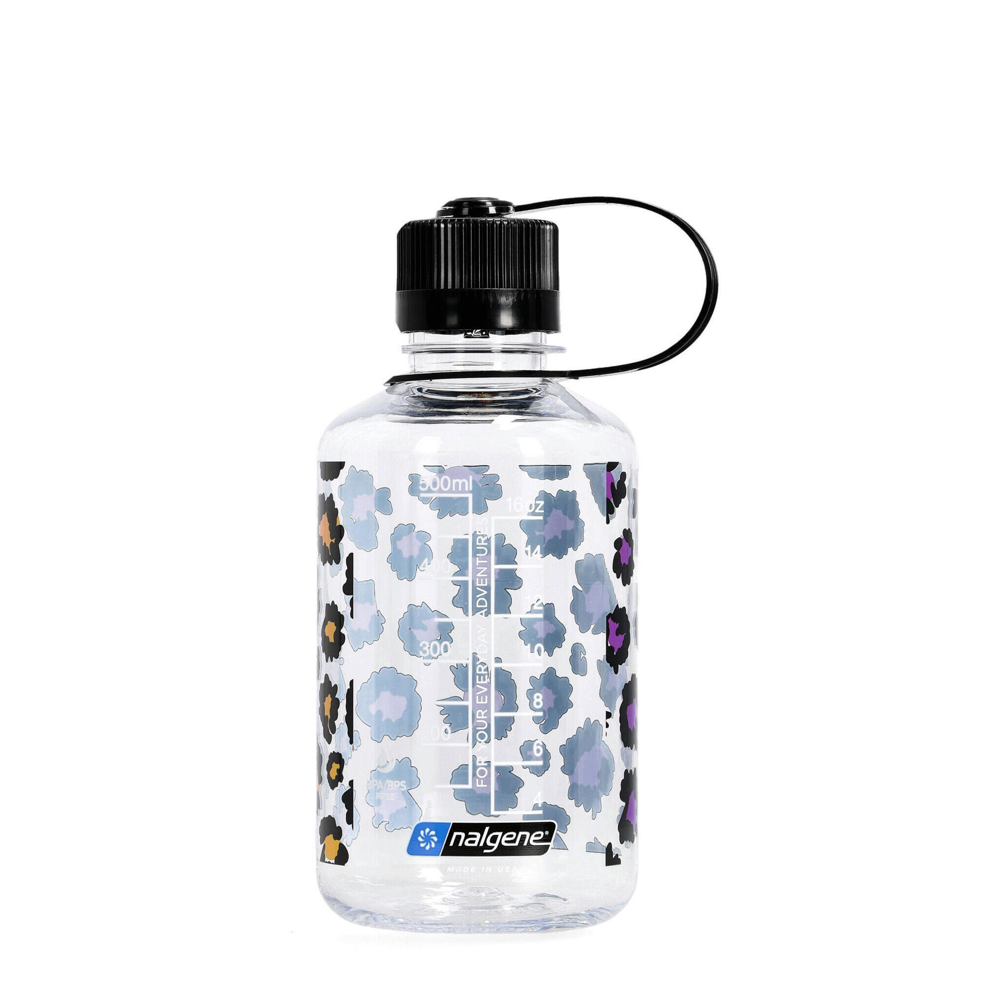 Butelka na wodę dla dzieci Nalgene Narrow Mouth 16 oz (500 ml) - clear cheetah