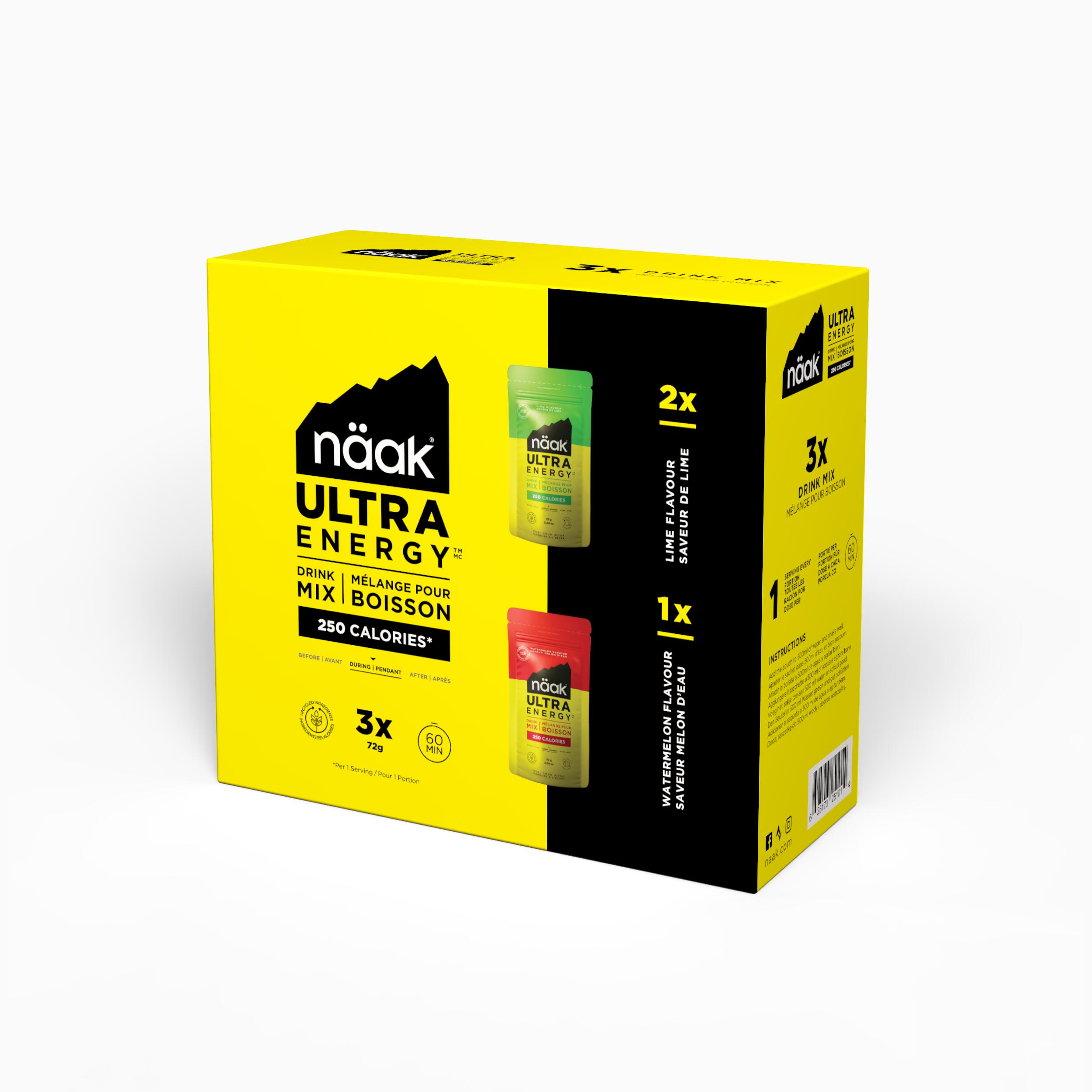 Napój energetyczny w proszku Naak Ultra Energy™ arbuz i limonka 3 x 72 g