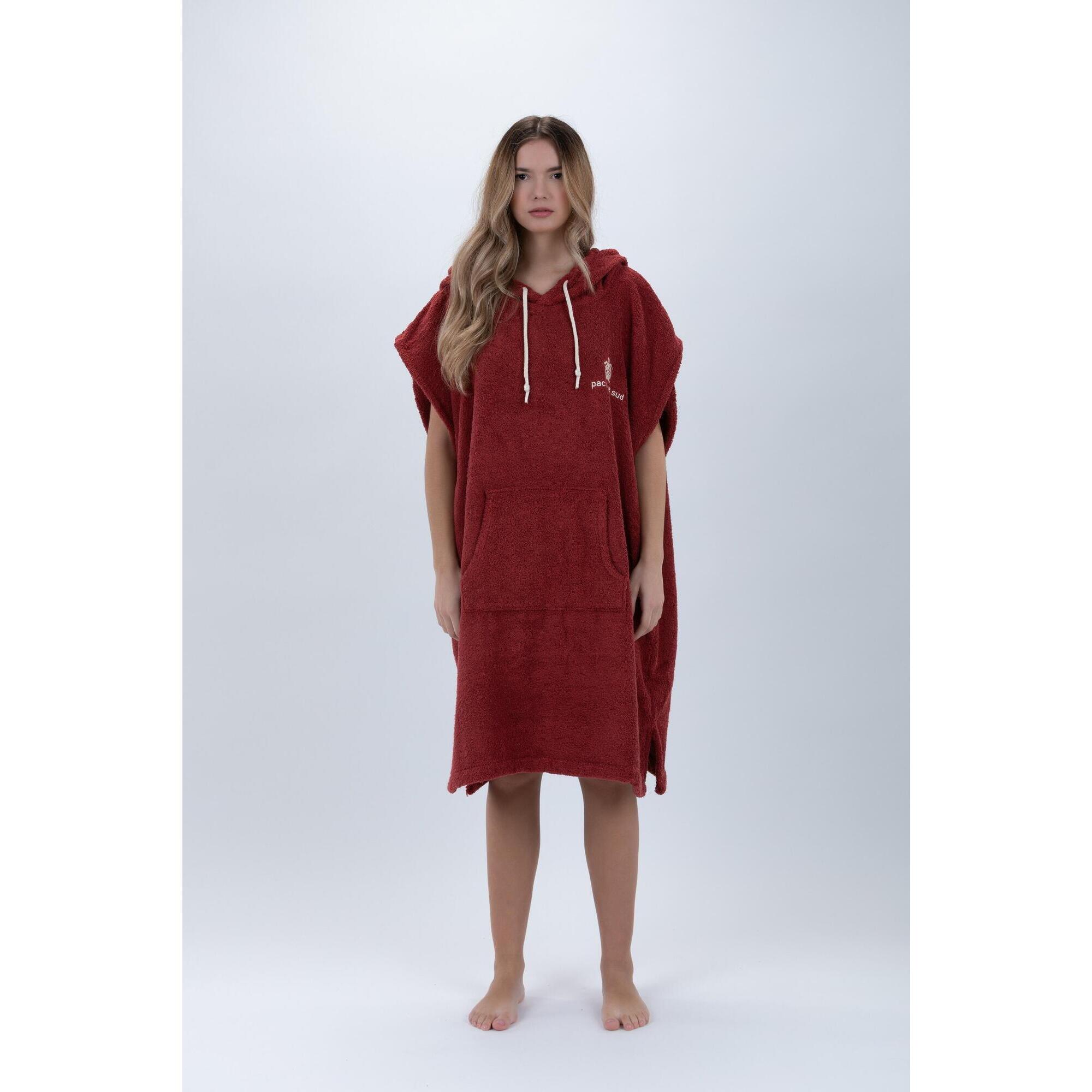 Pacifique Sud, Surf Poncho, Burgund, Bez rękawów, Średni rozmiar