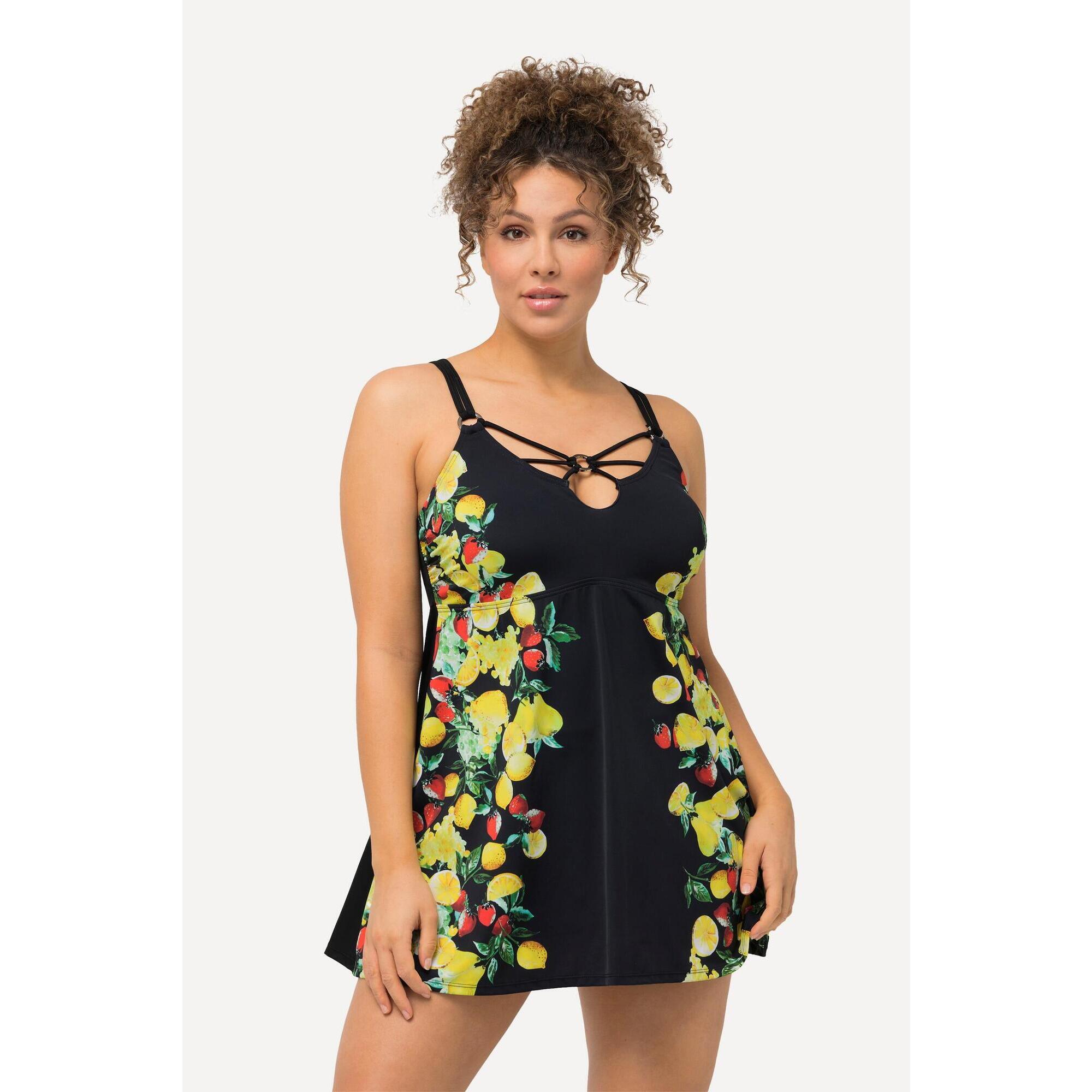 Damska Sukienka Kąpielowa cytryny miękkie miseczki fiszbiny