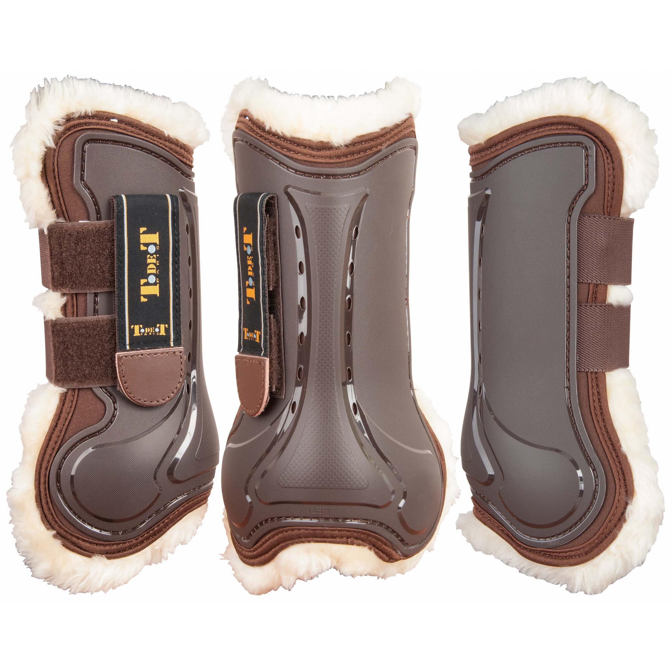 Buty z otwartym przodem z owczej skóry T de T Design