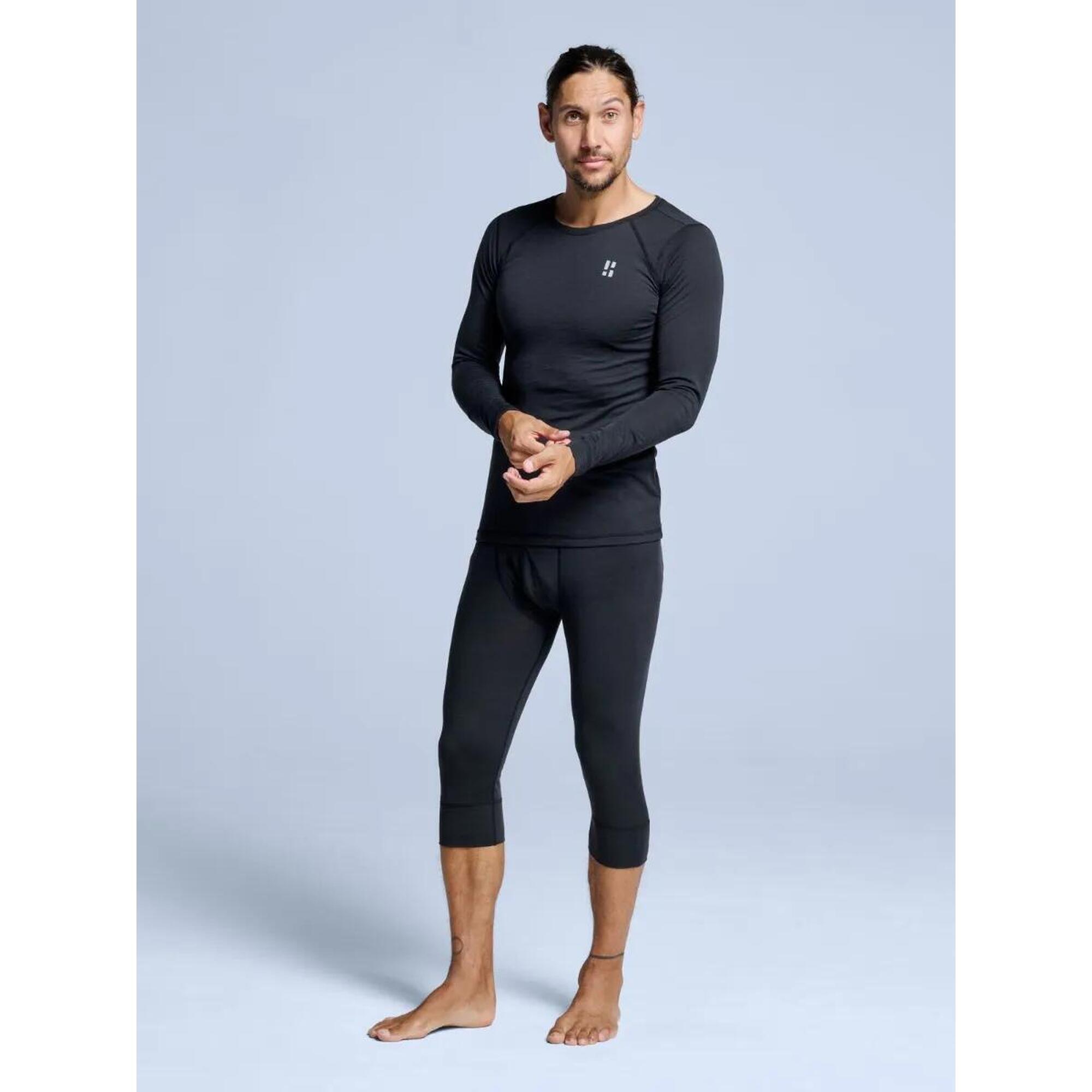 Koszulka z wełny merynosów termoutwardzalna – mężczyźni – koszula + legginsy 3/4