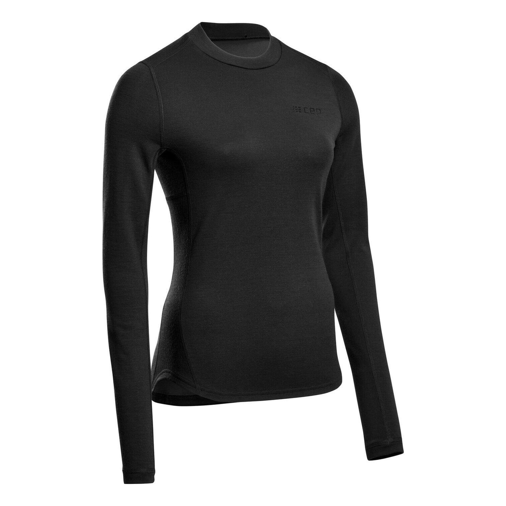 Bluzka sportowa do biegania z wełną merino damska CEP Cold Weather