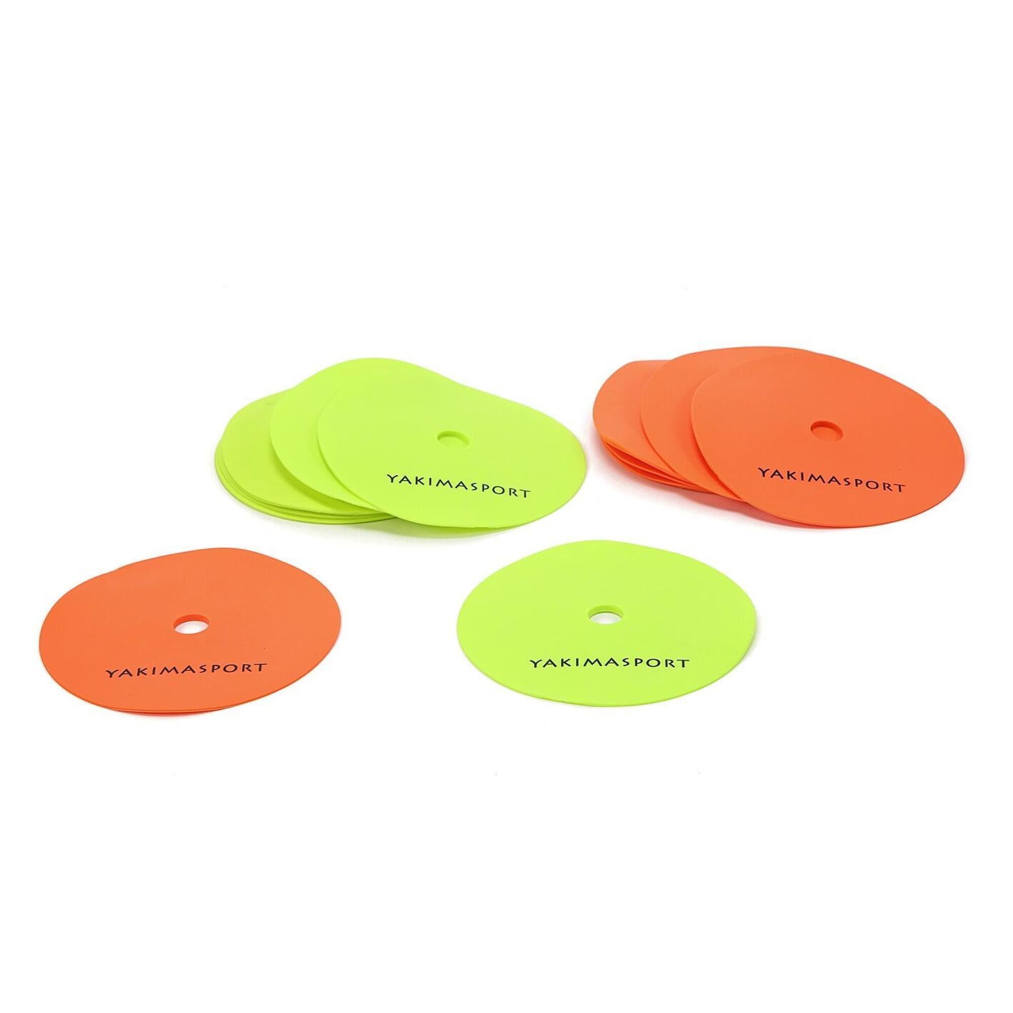 Znaczniki pola płaskie (maty znakujące) - zestaw 12 szt. żółto-pomarańczowe