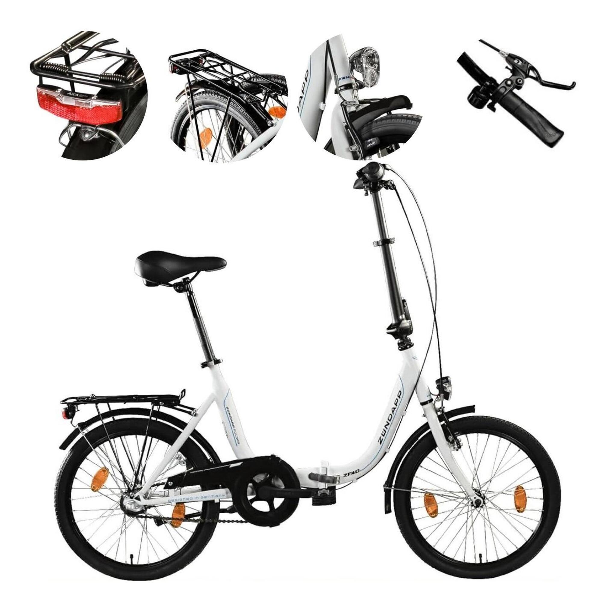 Rower Składany Miejski 20" V-brake Torpedo Nexus Bagażnik Światła Dzwonek