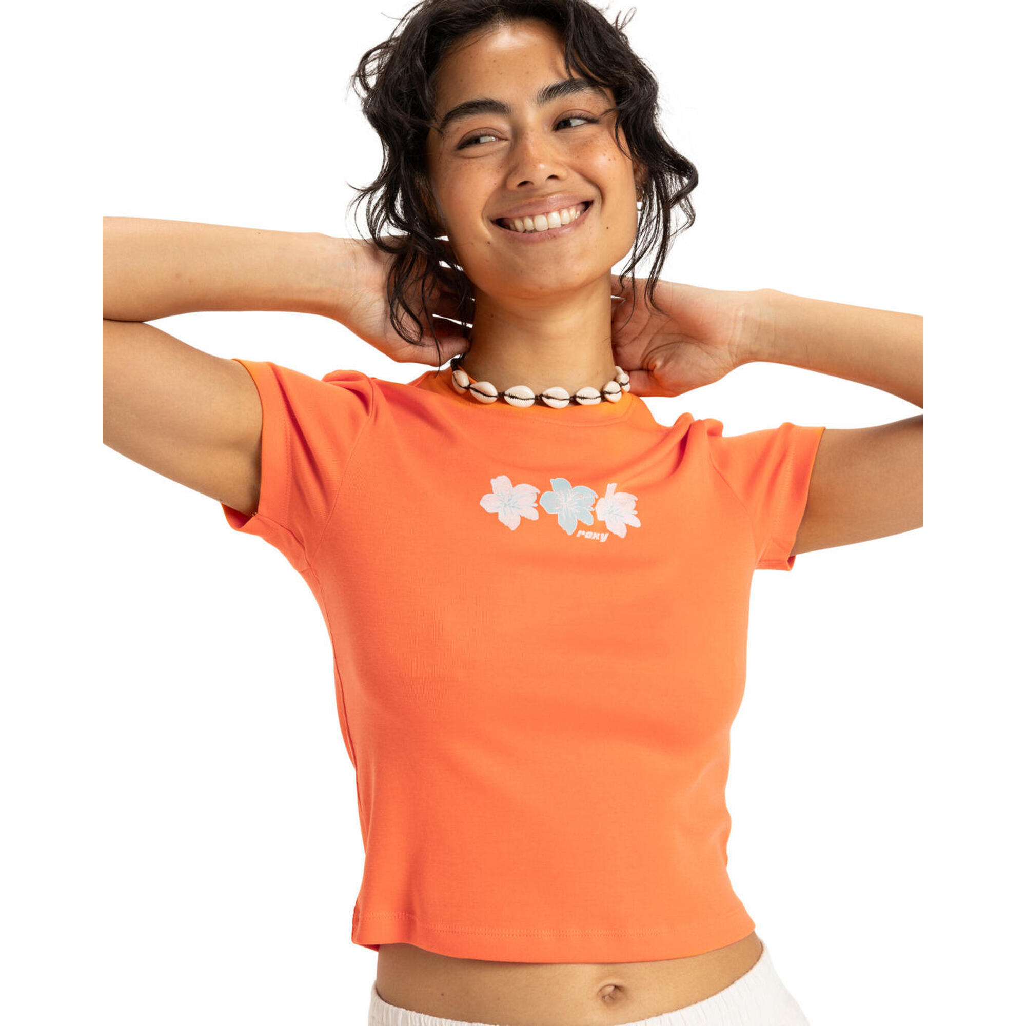 Koszulka z krótkim rękawem dla Kobiety BEACH LOVE Pomarańczowy