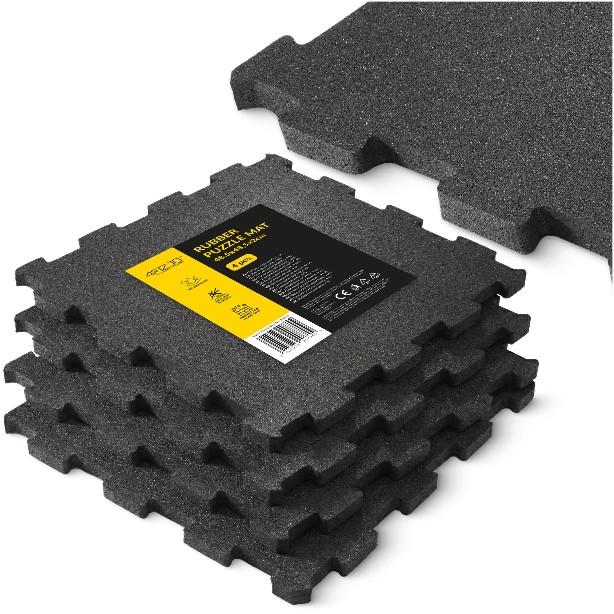 Mata ochronna puzzle do ćwiczeń fitness pod sprzęt 4FIZJO – guma 4 szt 2 cm