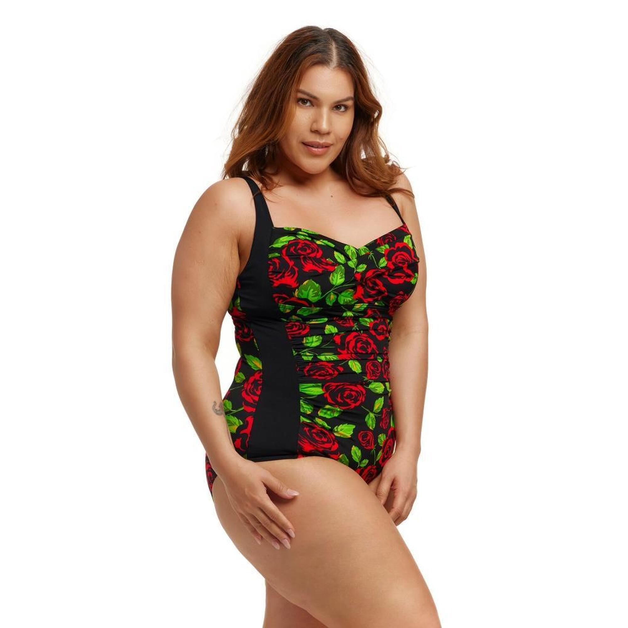 Strój do pływania z miseczkami FUNKITA Black Rose - Ruched