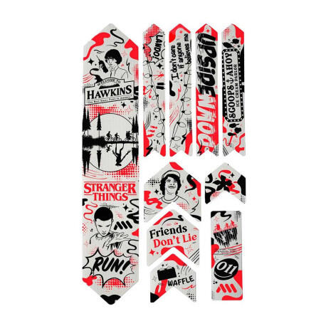 Zestaw ochronny na ramę - EXTRA 10 sztuk - Stranger Things UpsideDown - czarny