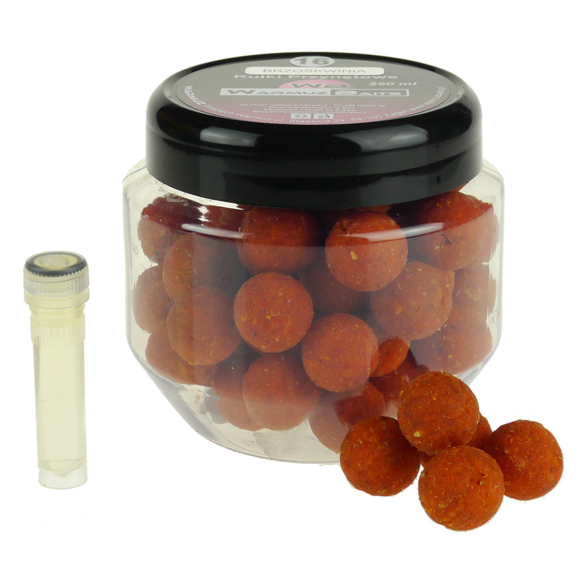 Przynęta Kulki Haczykowe Warmuz Baits Brzoskwinia 16 Mm + Dopalacz