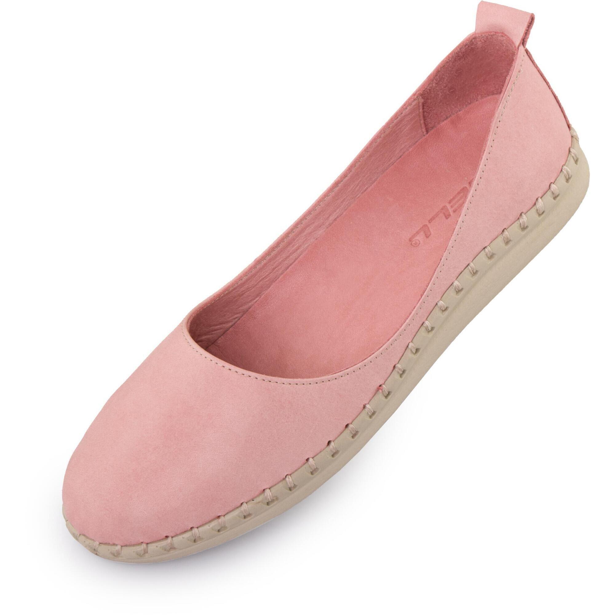 Baleriny skórzane NELL Aurora damskie, różowe, 37