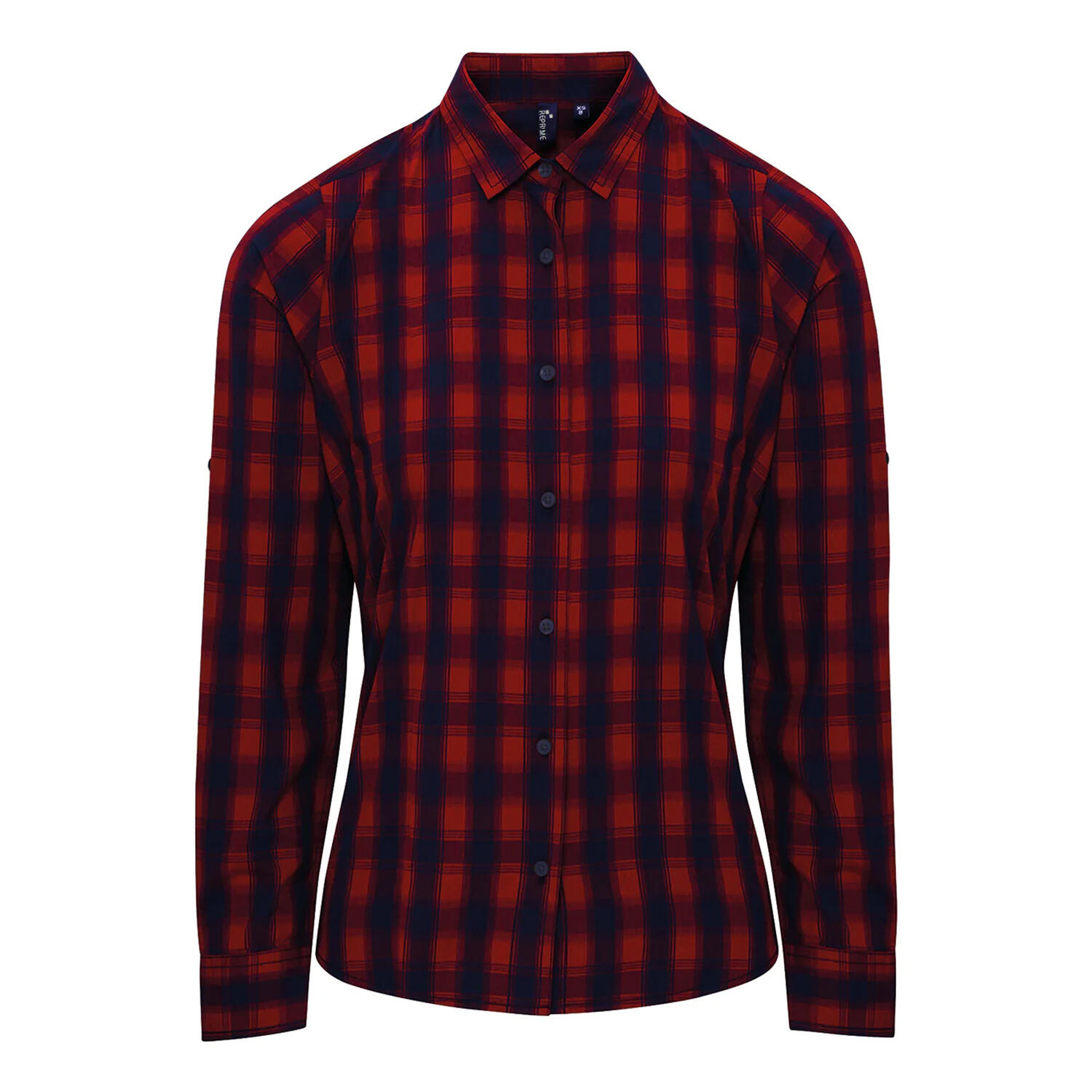 Damska Bawełniana Koszula W Kratę Z Długim Rękawem