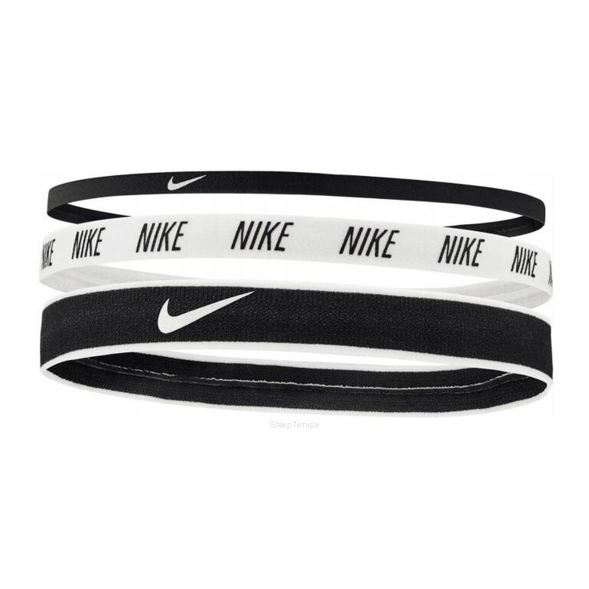 Opaski na głowę Nike Mixed Headbands czarno-białe x3