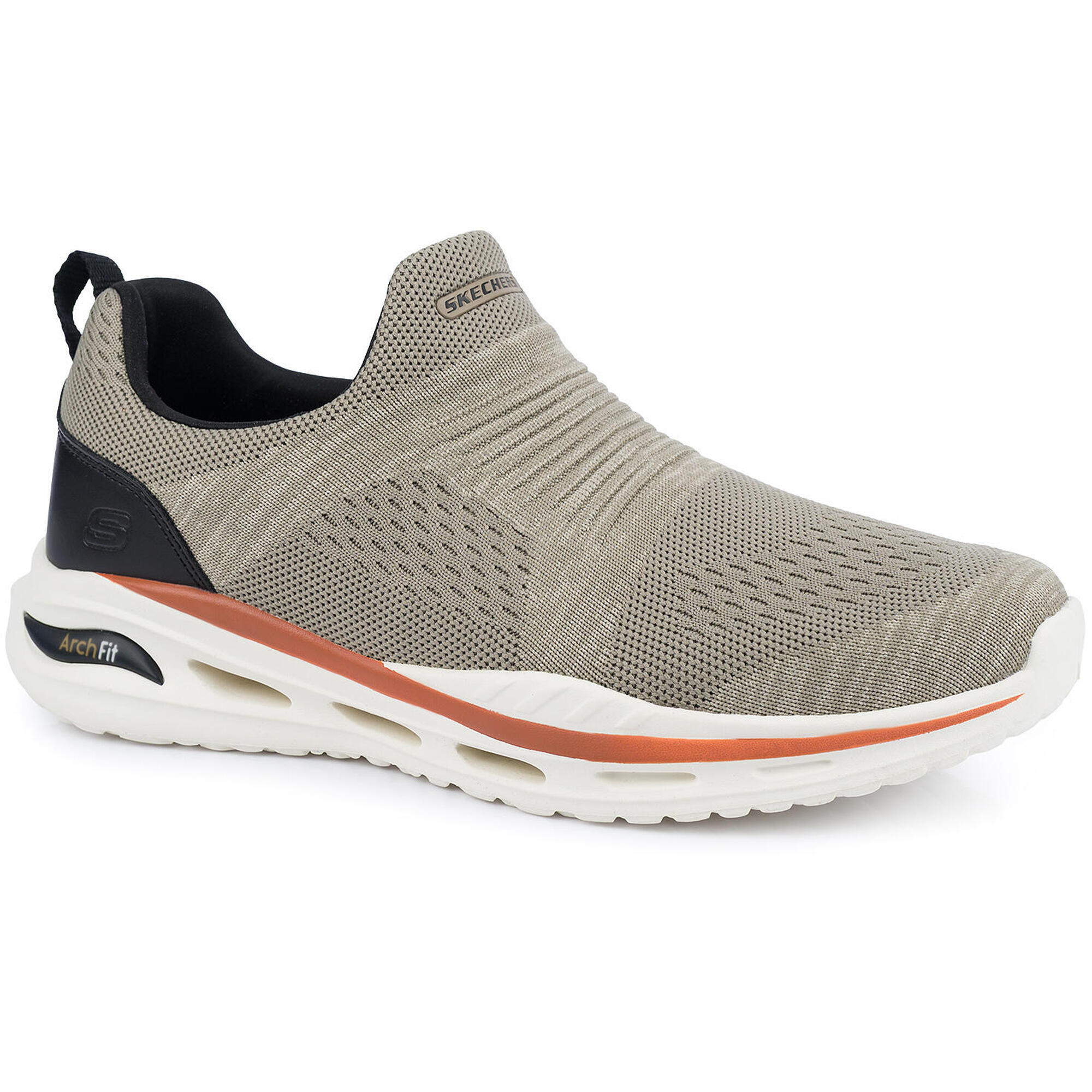 Męskie buty sportowe wsuwane beżowe SKECHERS ARCH-FIT ORVAN DENISON