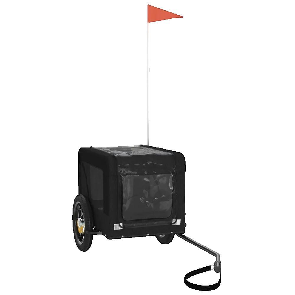 Przyczepka rowerowa dla zwierząt vidaXL z dużymi kołami czarna