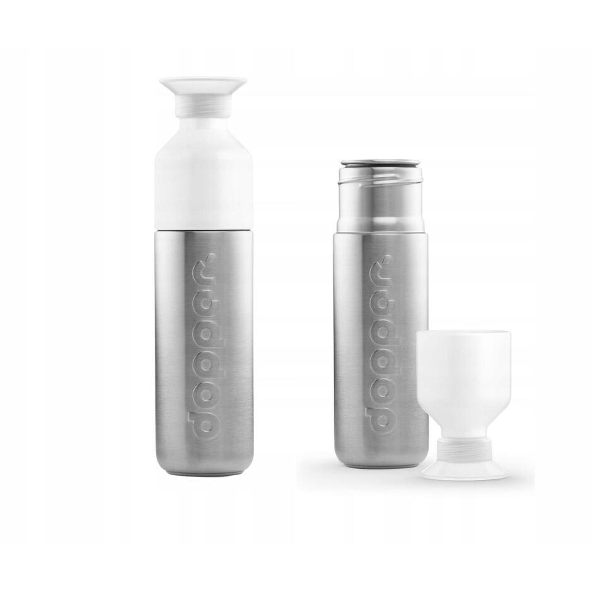 Butelka na wodę stalowa Dopper 490 ml z kubkiem