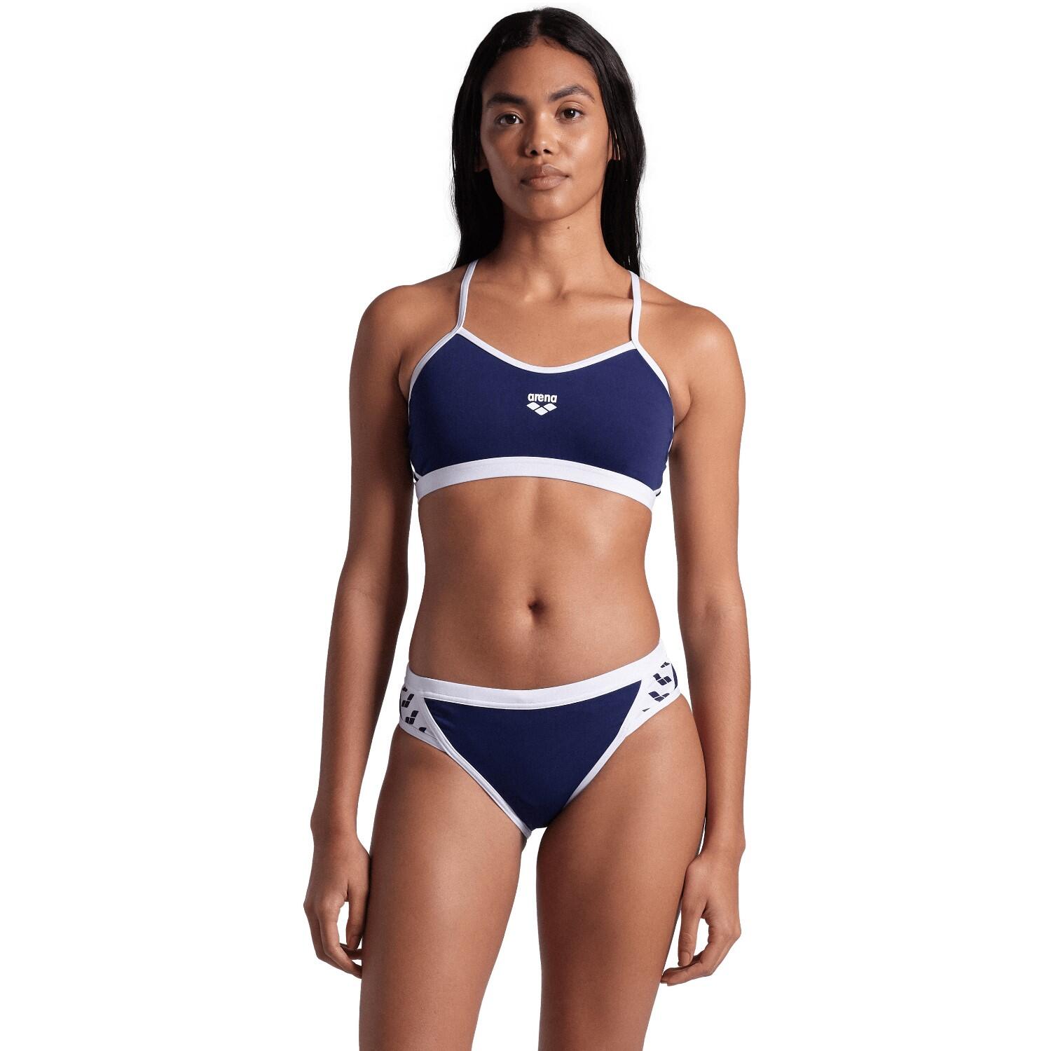 Arena Bikini Icons Cross Back Solid Navy/Wit