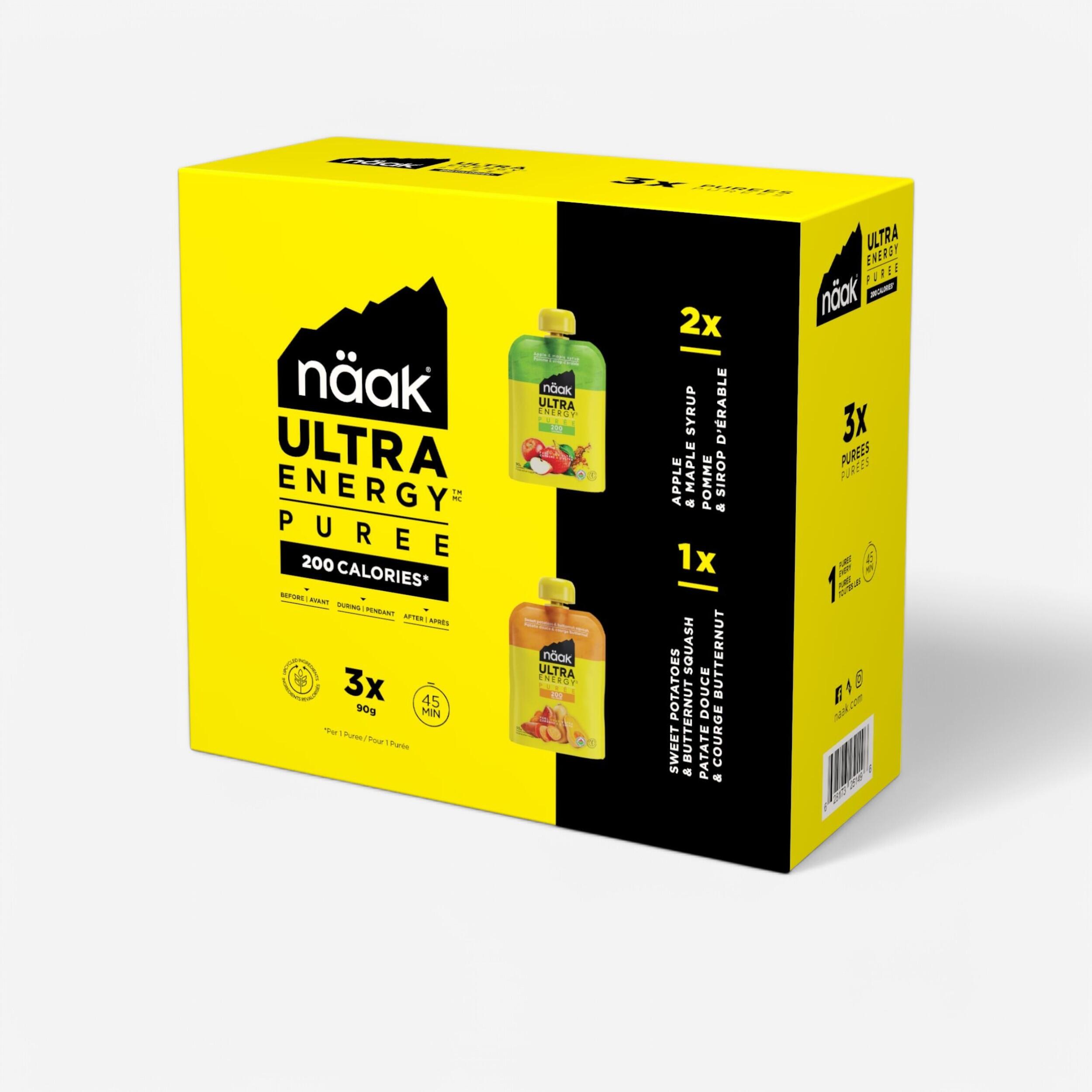 Mus energetyczny Naak Ultra Energy™ jabłko, słodki ziemniak, orzech włoski 3x90g