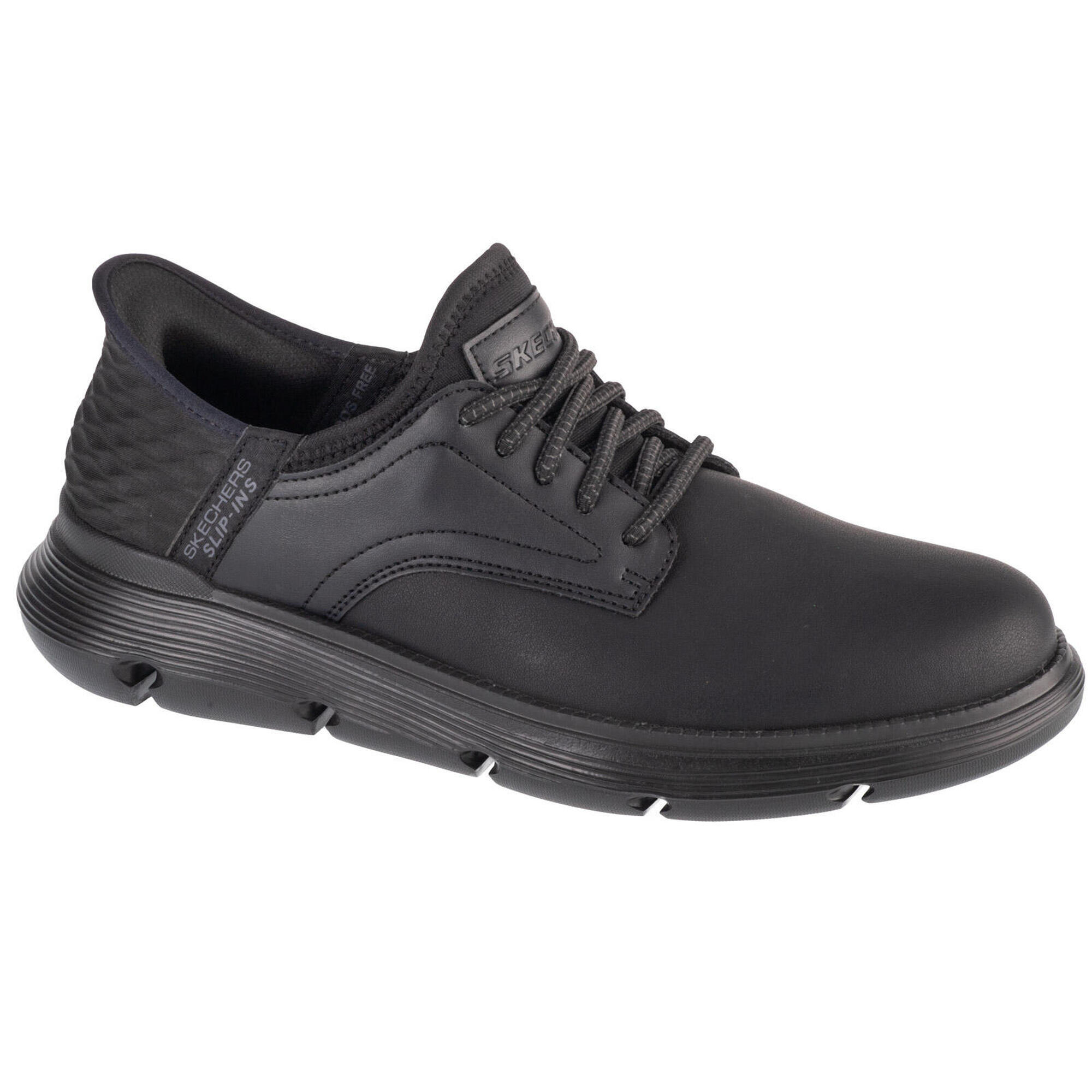Buty Skechers męskie Slip-ins gładka czarna skóra