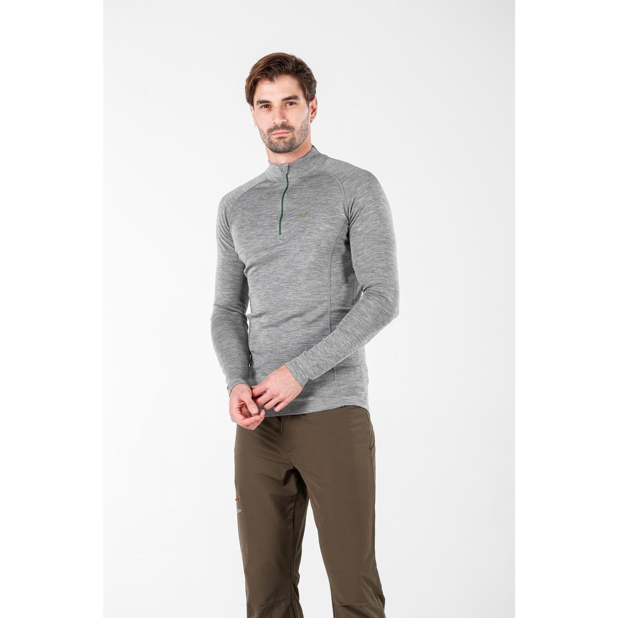 Astro - męska koszulka 100% wełna merino z zamkiem (195 g/m²)