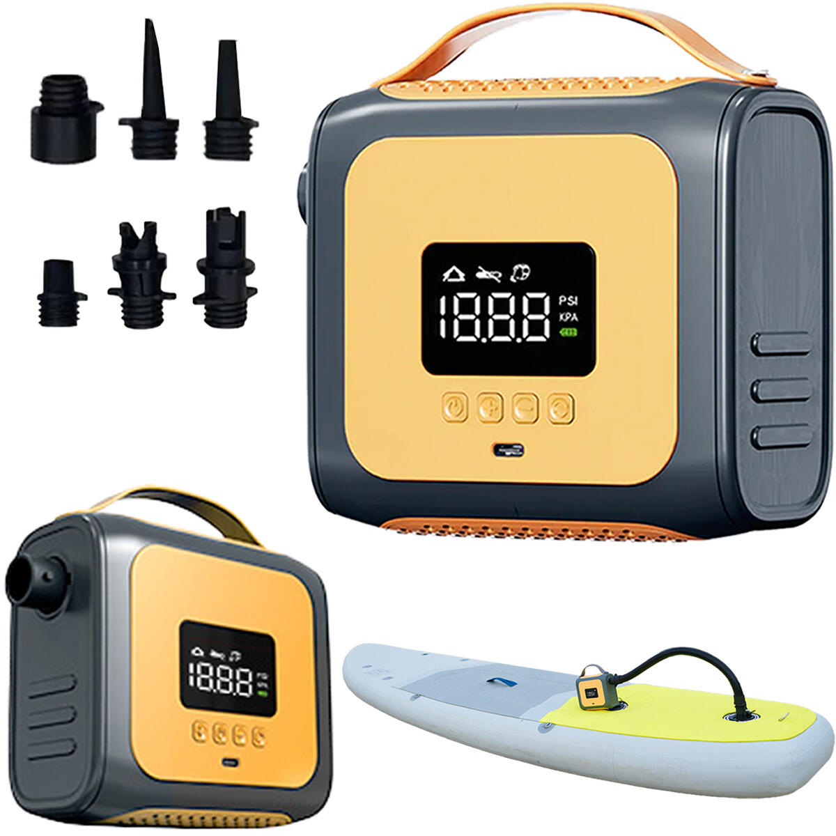 Bezprzewodowa pompka z sześcioma końcówkami Aerogogo GIGA PUMP Zetta 138