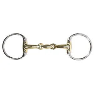 Wędzidło oliwkowe dla konia z podwójnymi łamańcami QHP