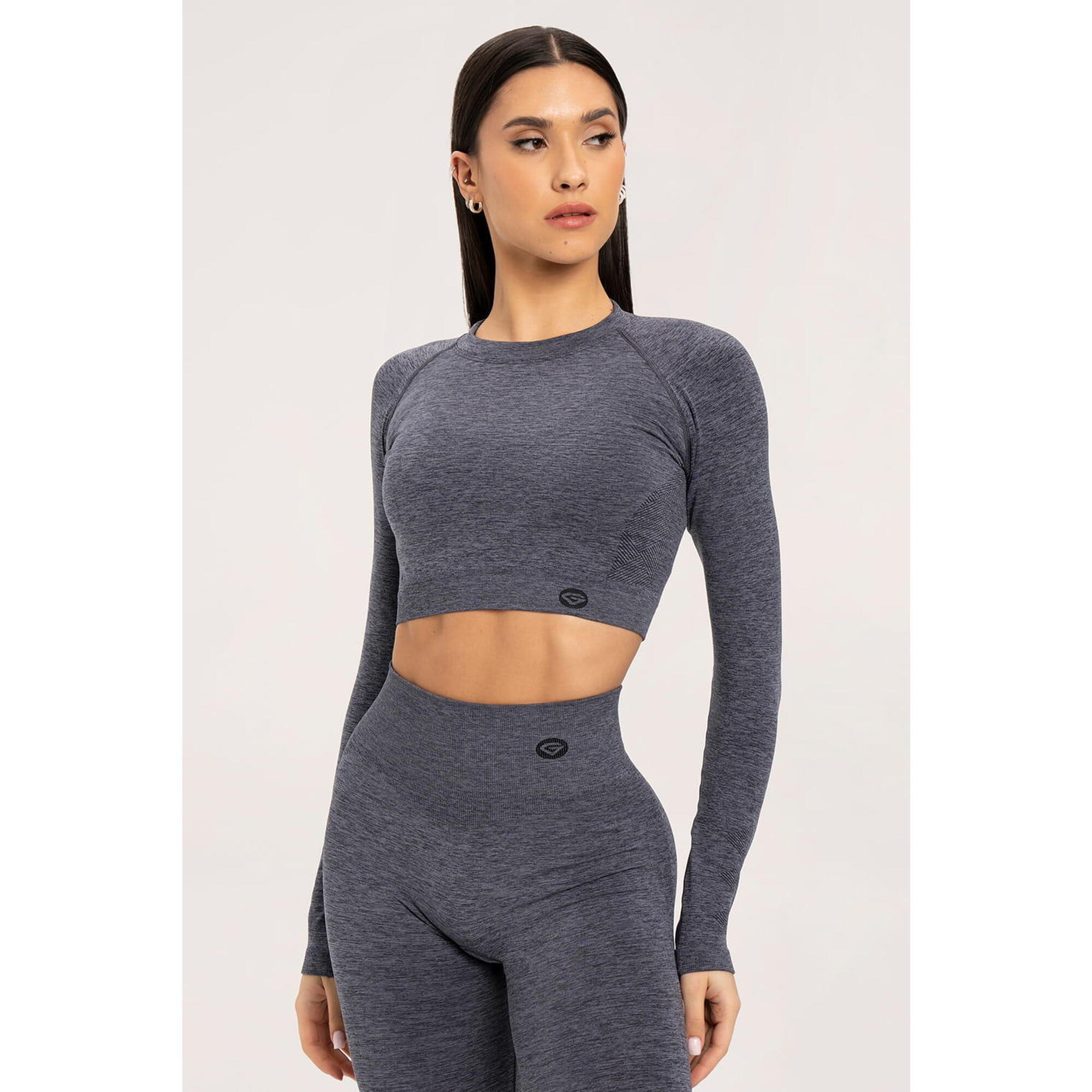 Koszulka fitness damska Gym Glamour z długim rękawem seamless