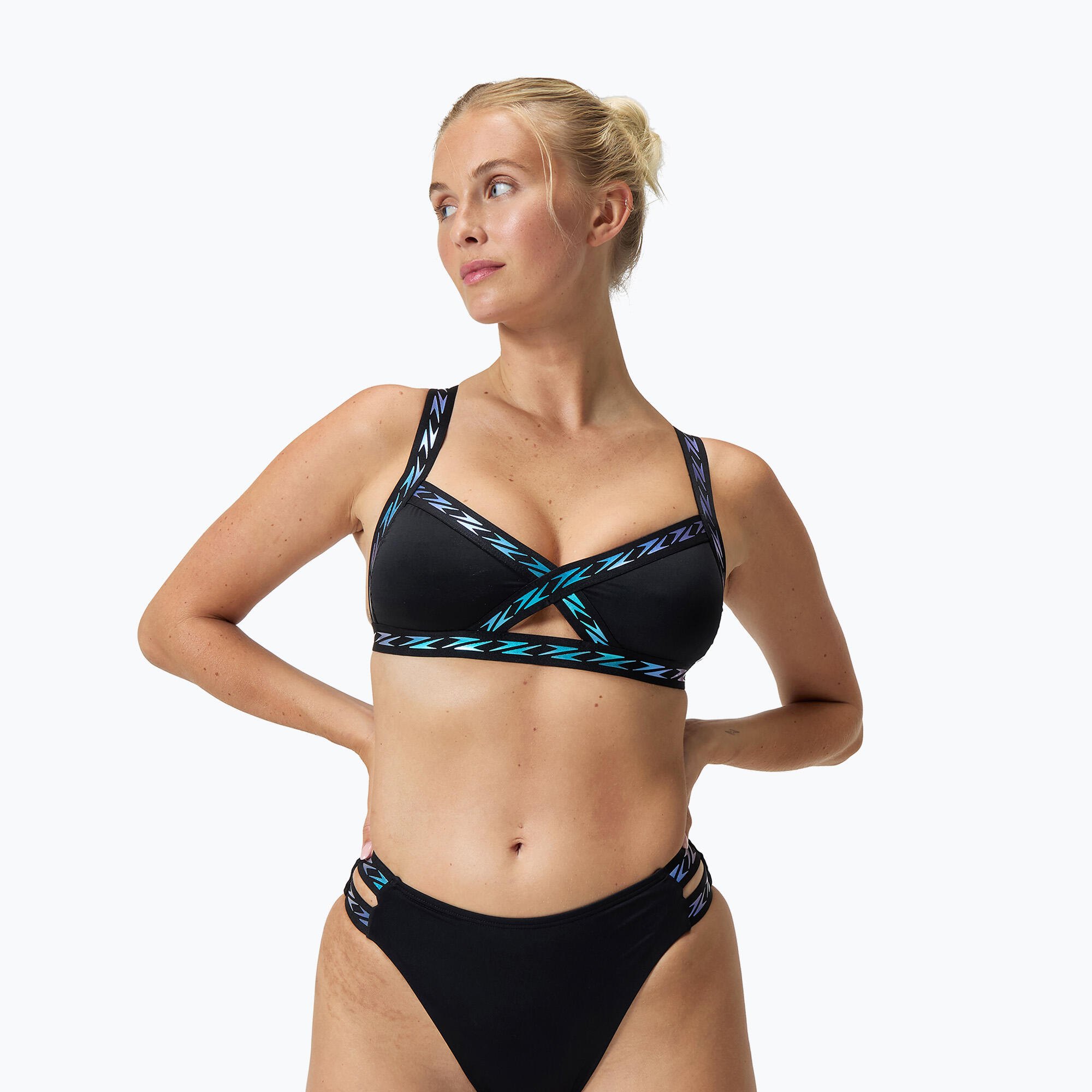 Góra od stroju pływackiego Speedo Solid Logo Elastic Cross Front Top