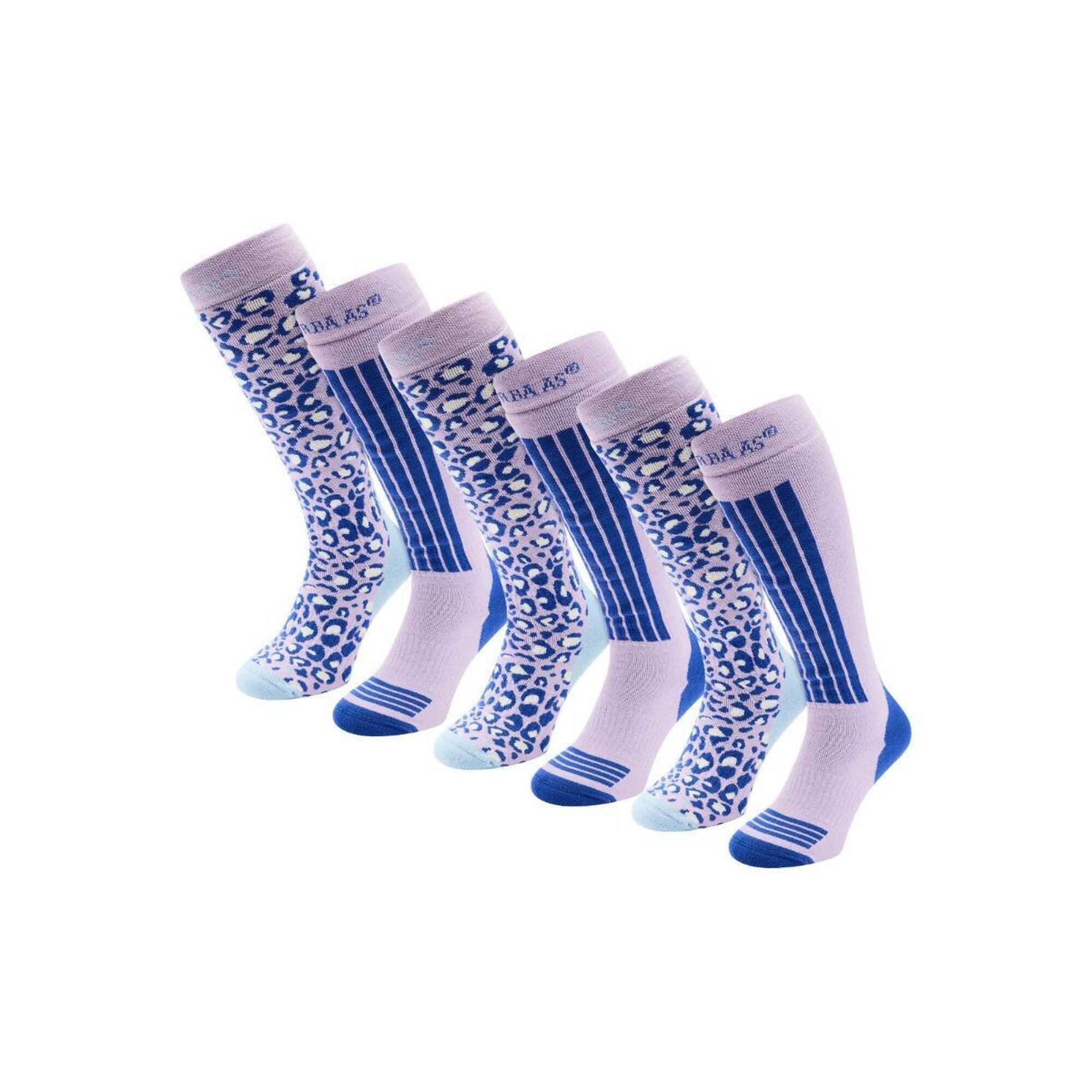 Skarpety narciarskie - Damskie - 6 par - Fioletowe