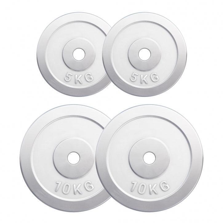 Obciążenia treningowe chromowane Gorilla Sports 4 x 2,5kg, 4 x 5kg