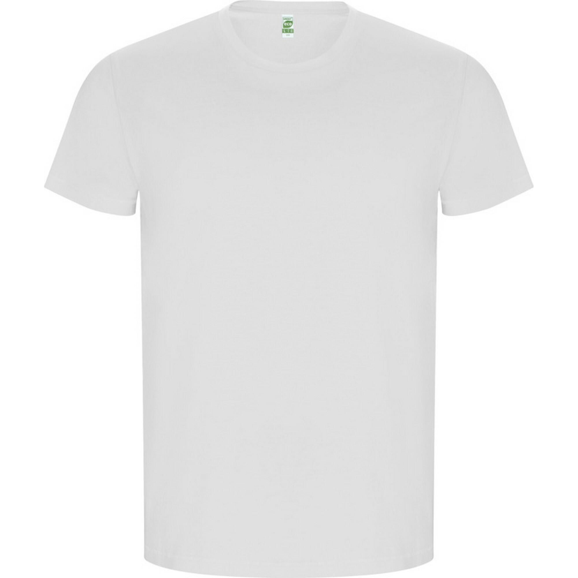 Męska Złota Gładka Koszulka Z Krótkim Rękawem