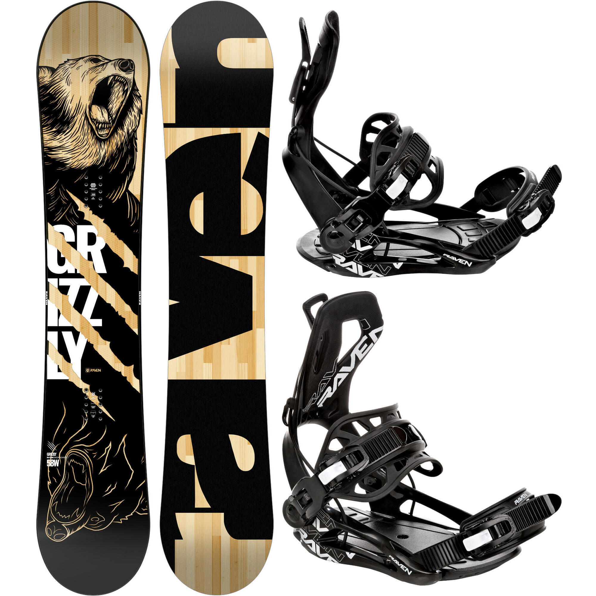 Zestaw Deska snowboardowa Raven Grizzly + wiązania Raven FTM450