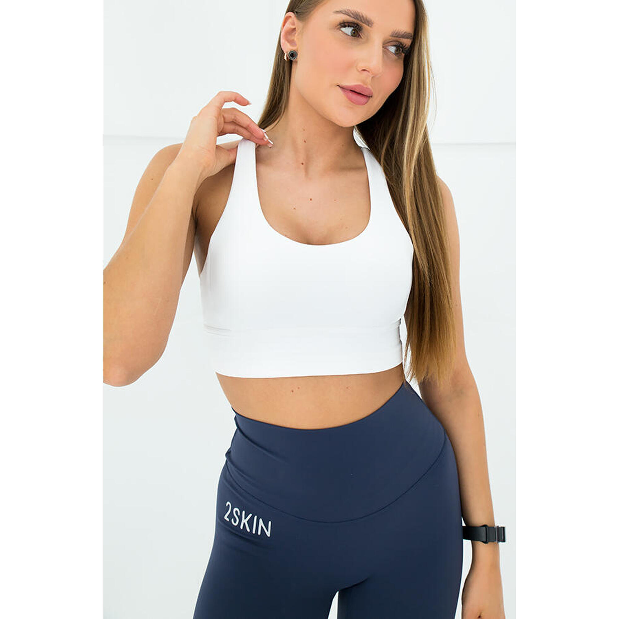 Stanik sportowy damski biały 2skin Balance