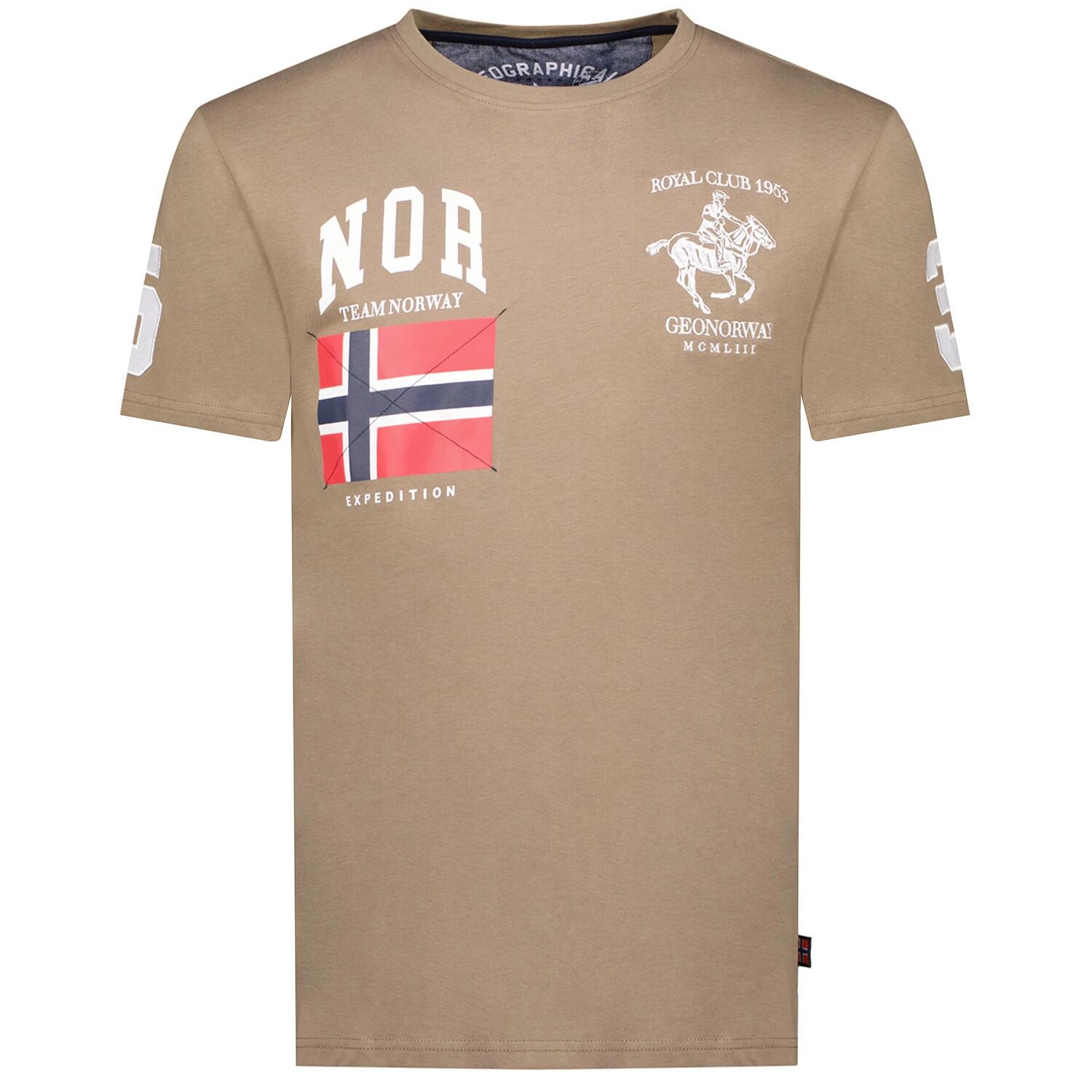 T-Shirt Geographical Norway JEQUESTRE MEN 254 taupe (szarobrązowy) męska