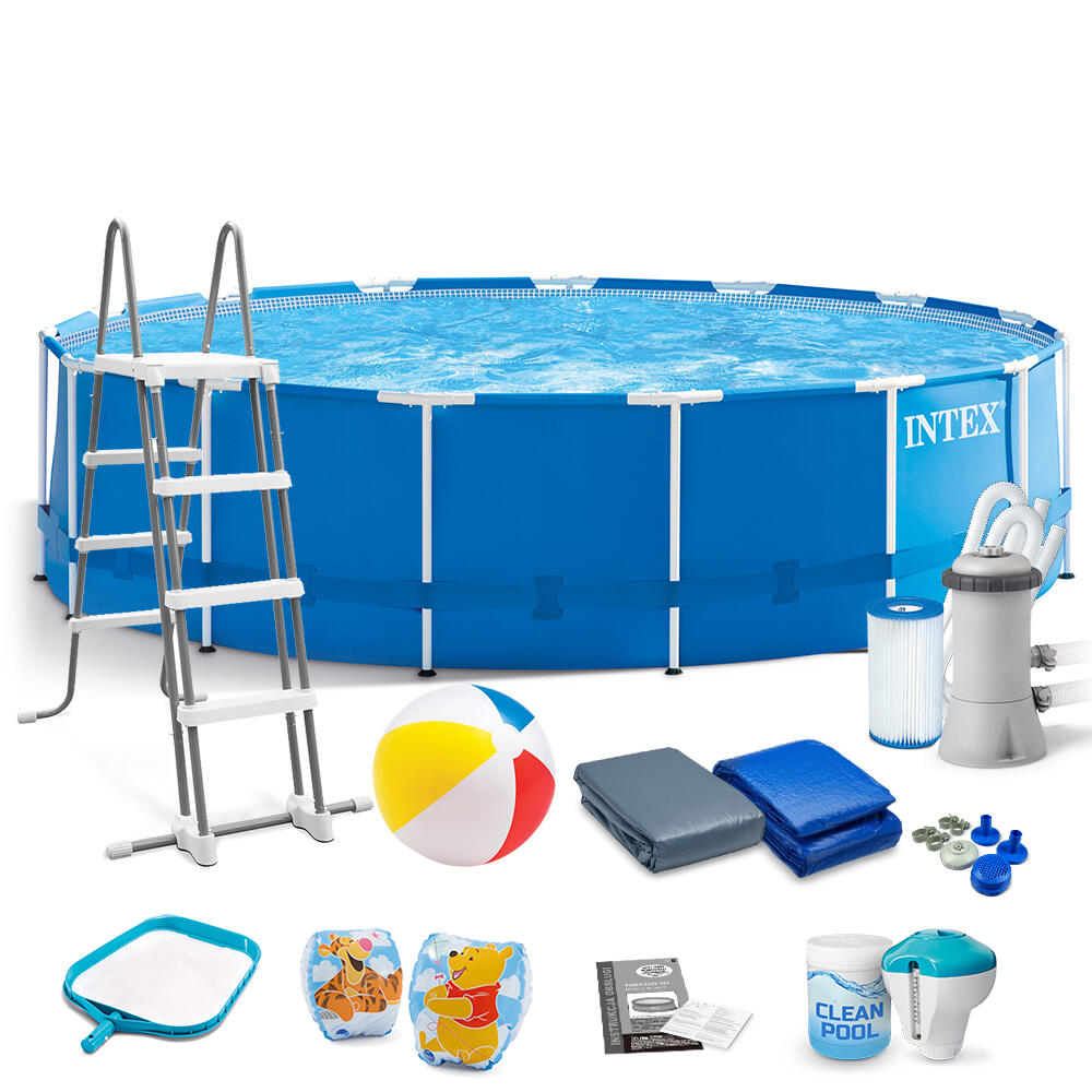 Basen stelażowy do ogrodu Intex 457 x 122 cm zestaw 17w1