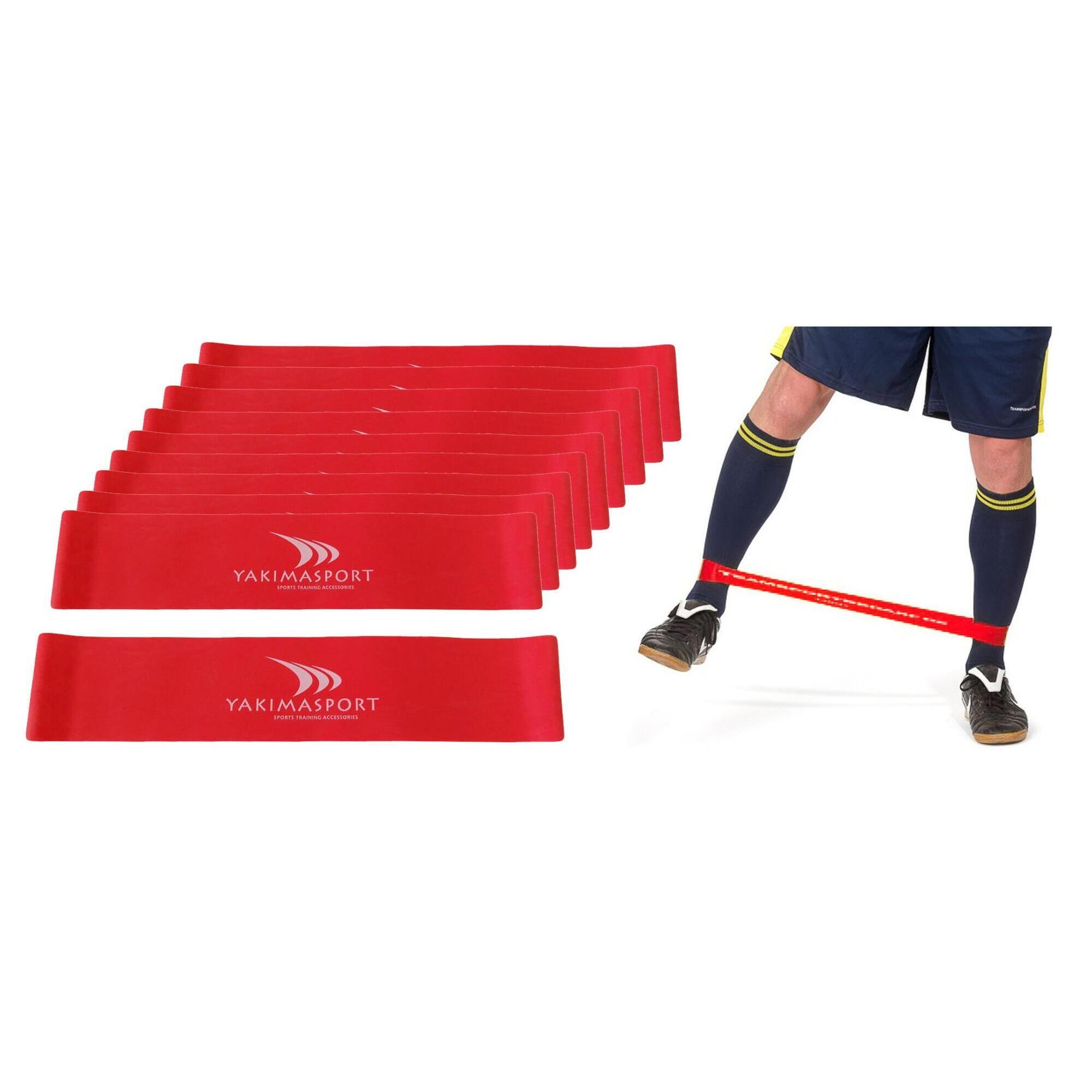 Guma do ćwiczeń Yakimasport zestaw fitness 20 gum czerwone średni opór